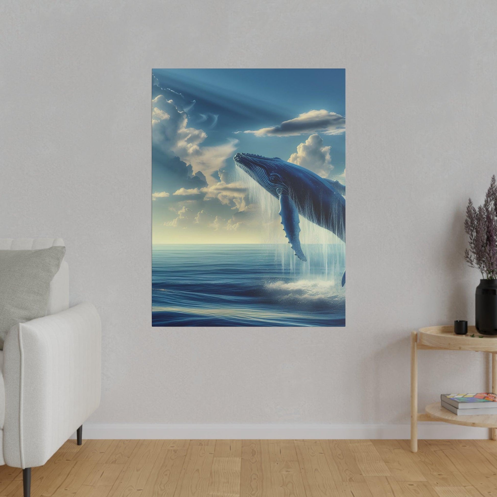 "Whale Wonders - Illuminated Canvas Wall Art" - The Alice Gallery