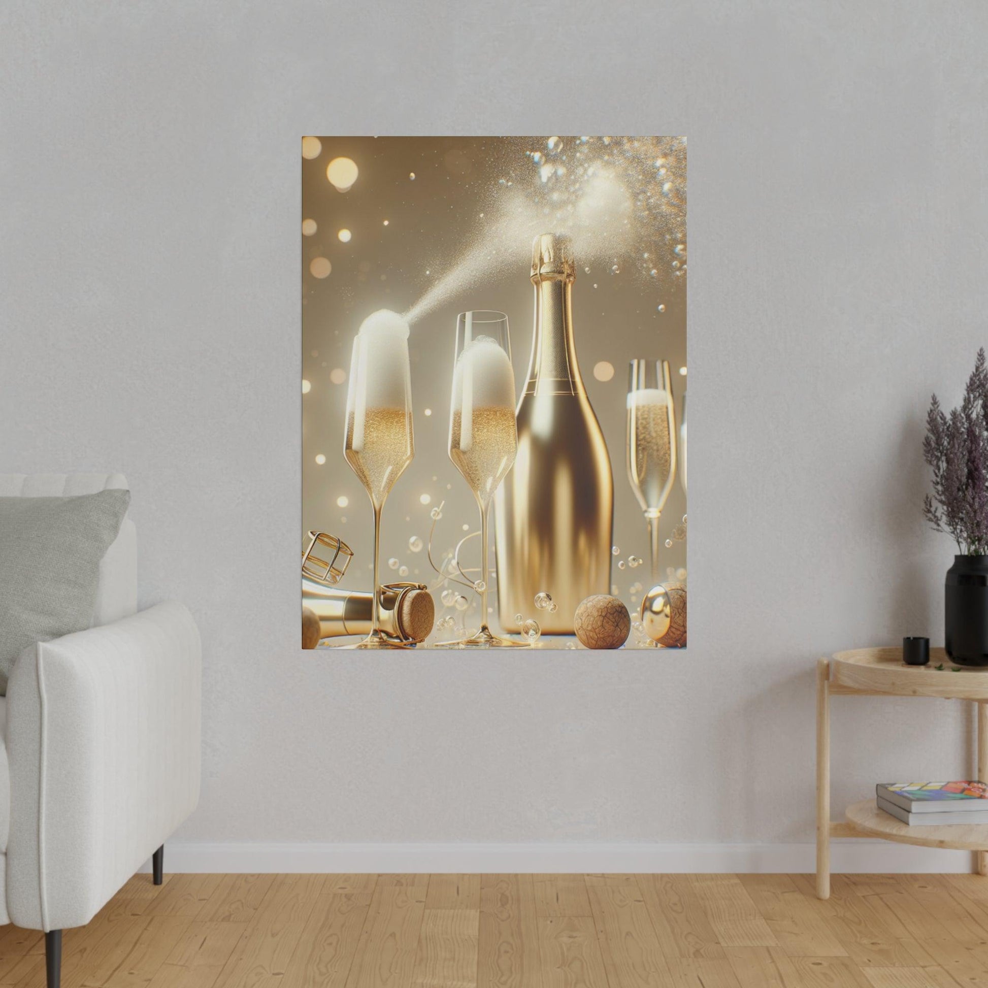 "Champagne Reflections: Canvas Wall Art" - The Alice Gallery