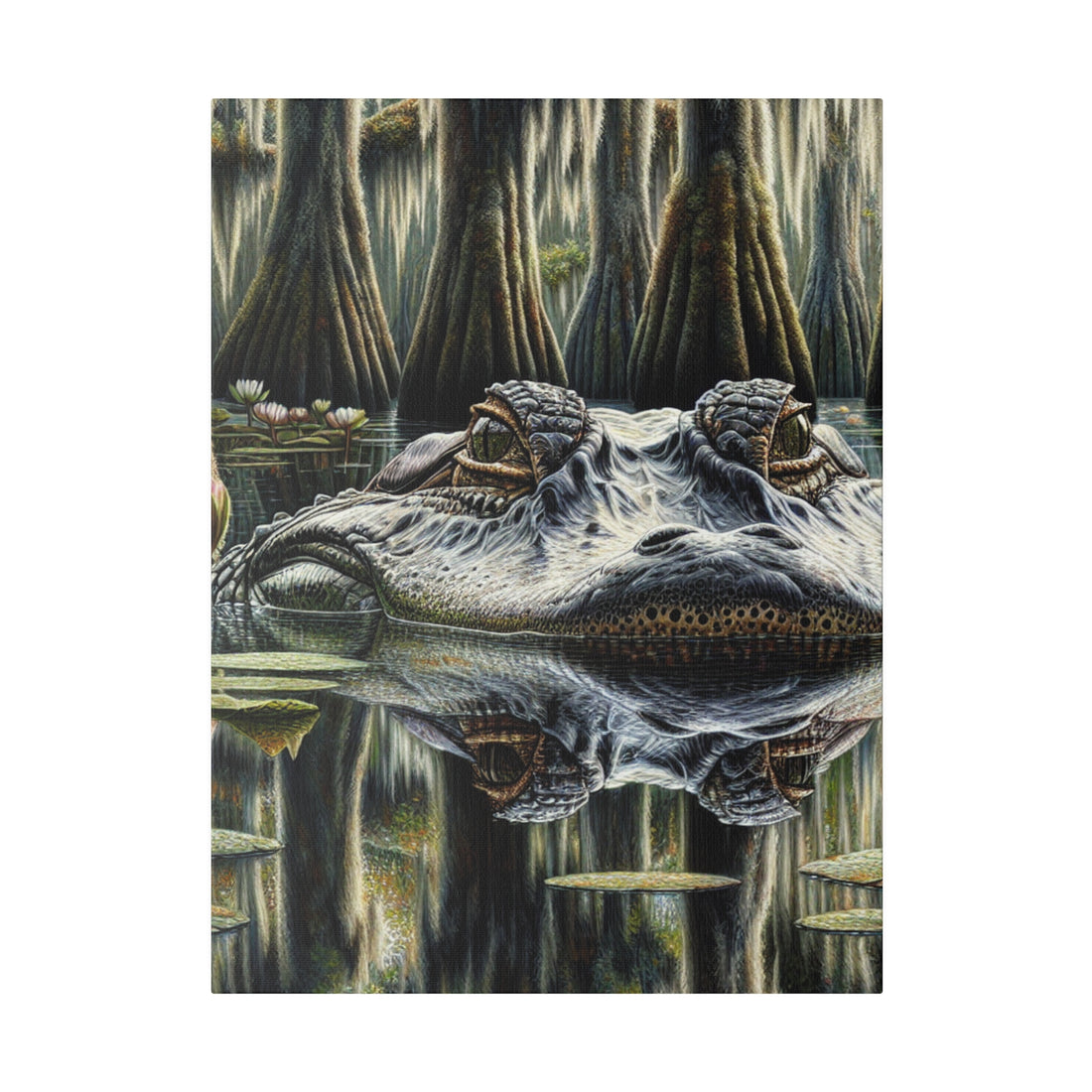 "Alligator Allure: The Wilderness Captured Canvas Wall Art"