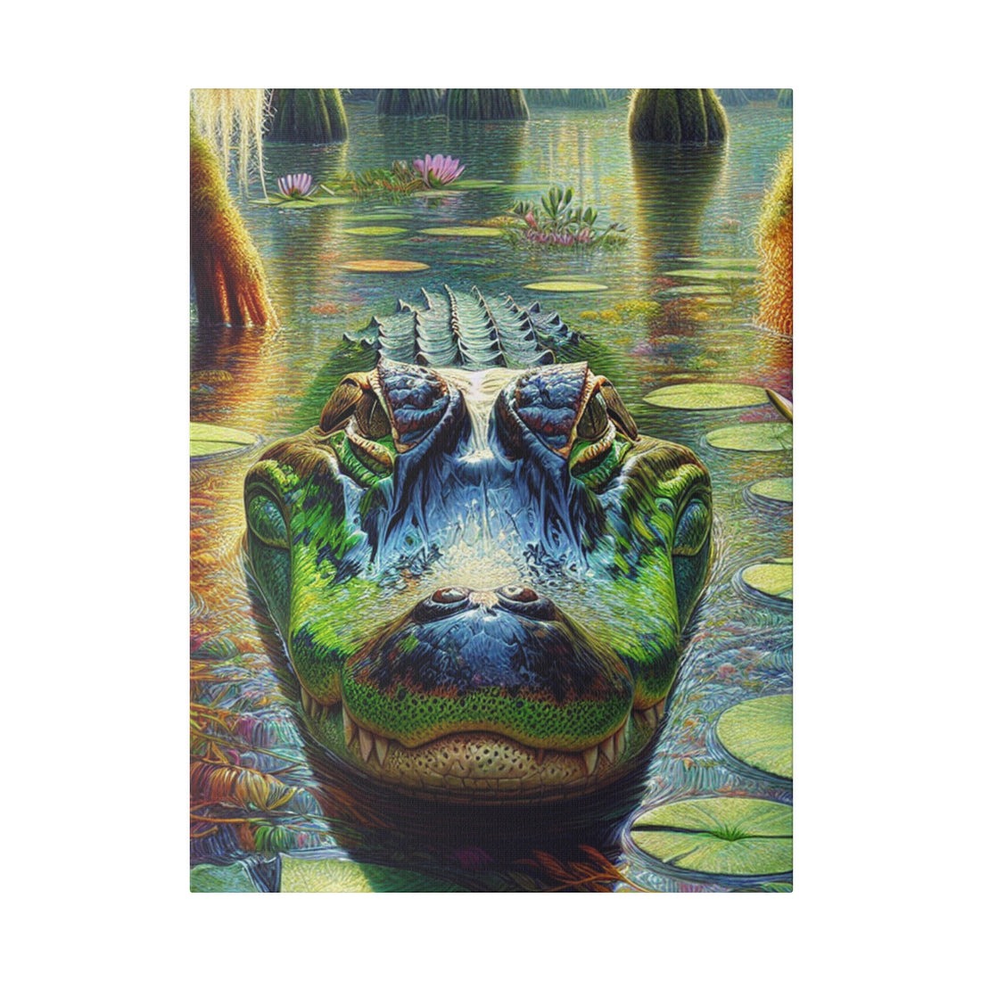 "Alligator Elegance: A Canvas Wall Art Collection"
