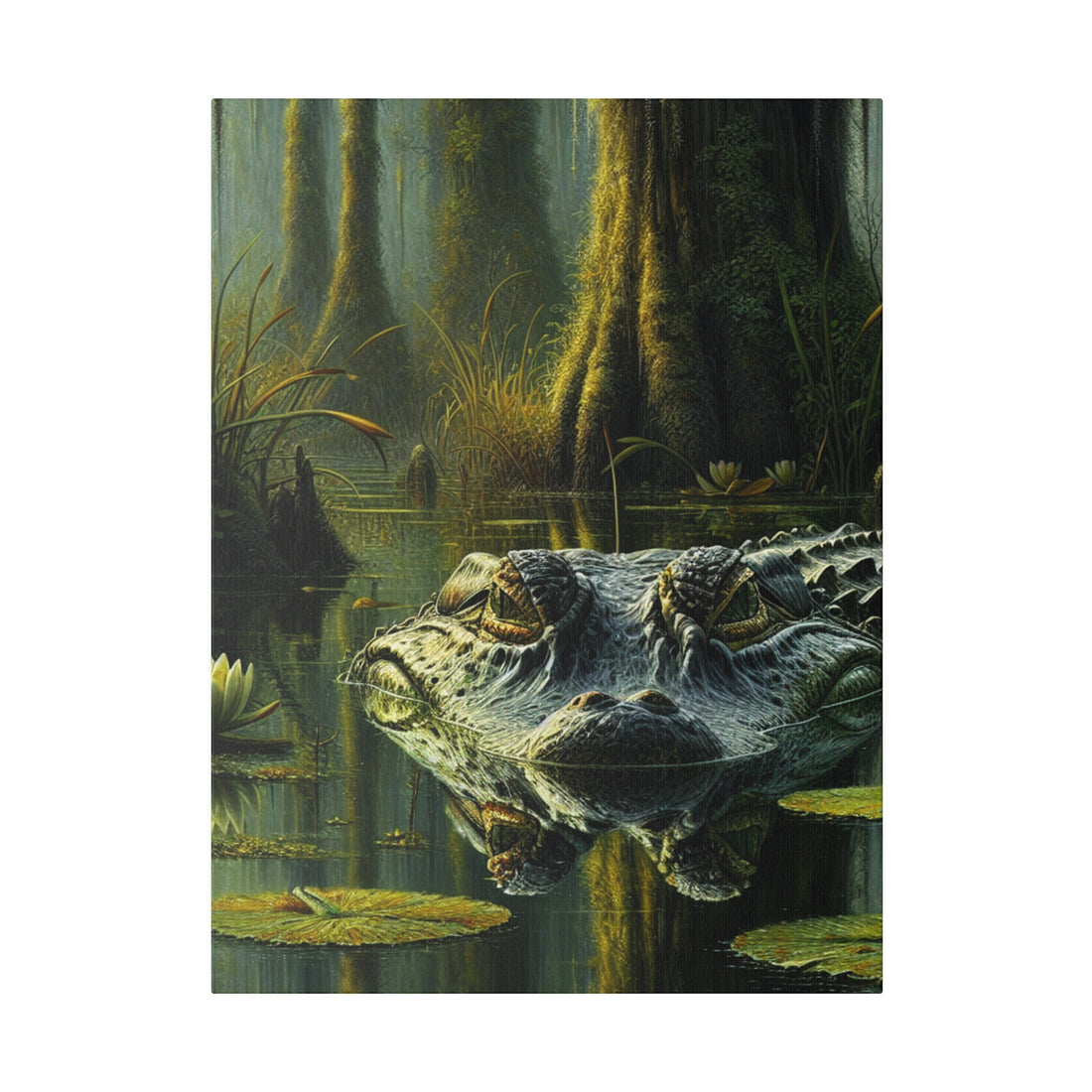 "Alligator Majesty: A Canvas of Swamp Royalty"