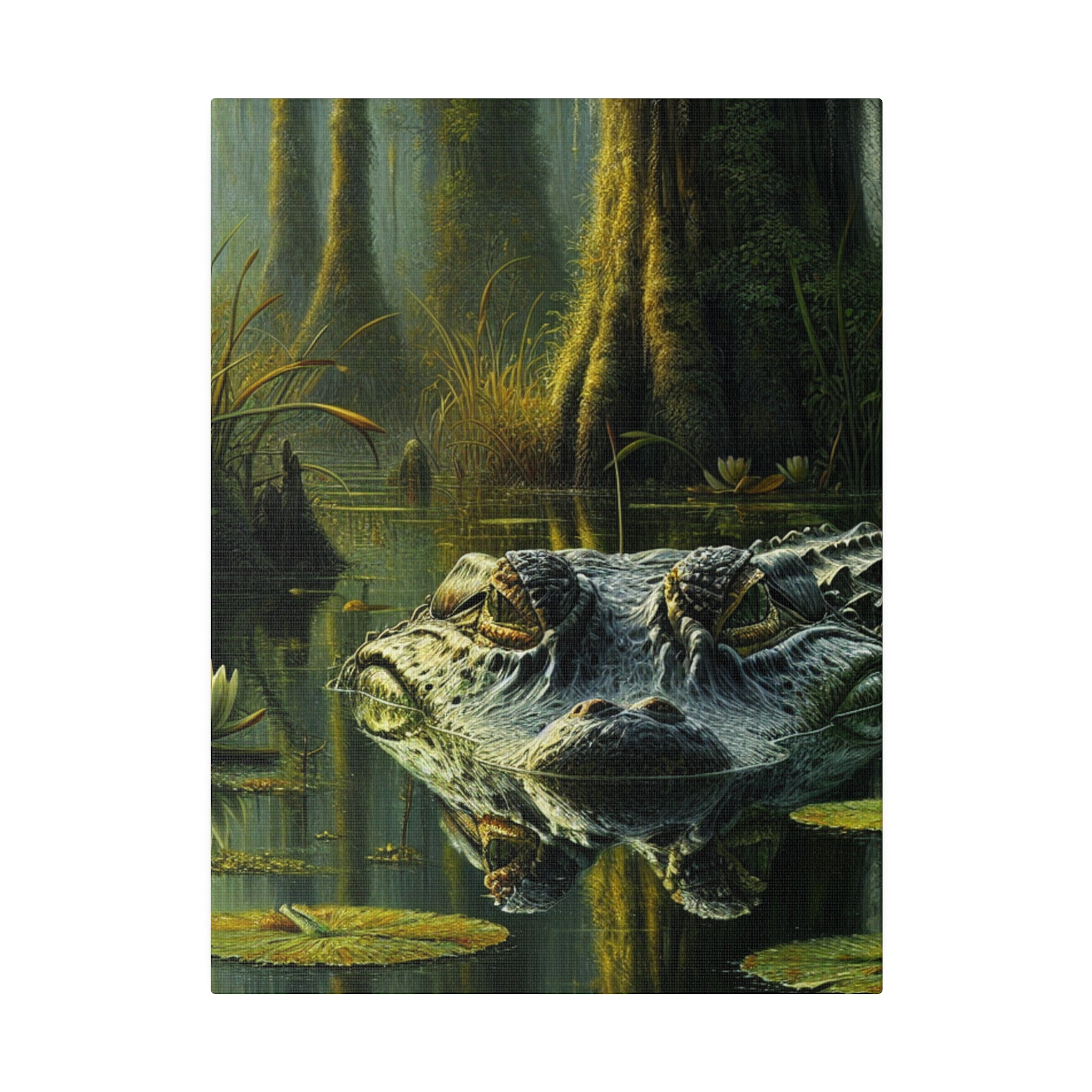 "Alligator Majesty: A Canvas of Swamp Royalty"