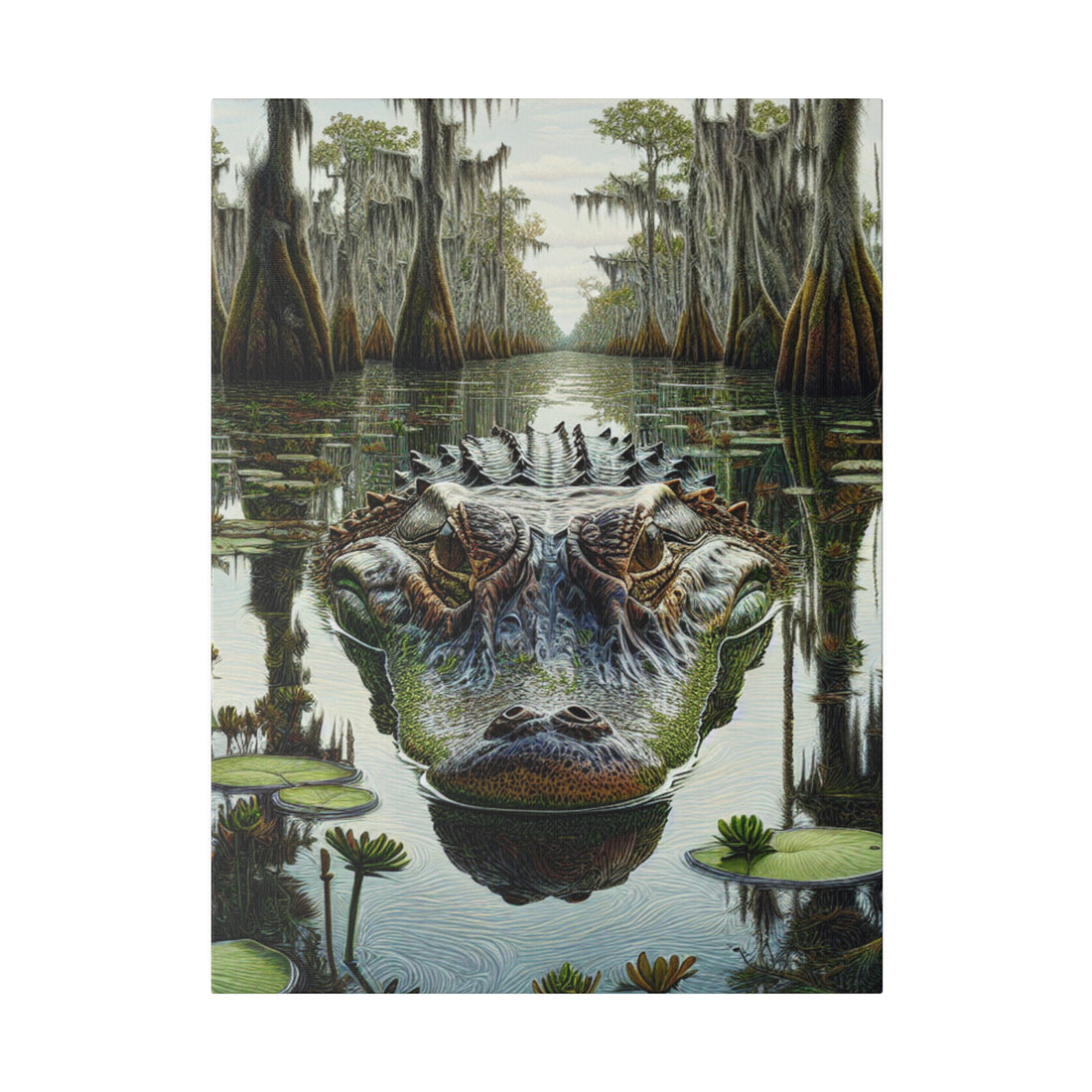 "Alligator Elegance: Exquisite Canvas Wall Art"