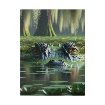 "Alligator Allure: Exotic Canvas Wall Art"