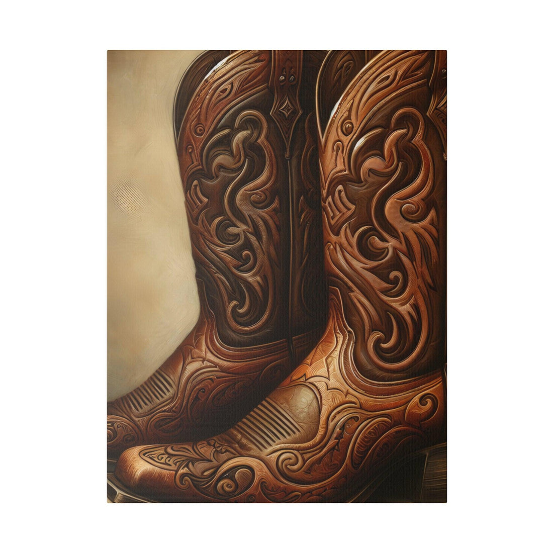 "Western Echoes: The Cowboy Boots Chronicles Canvas Wall Art" - The Alice Gallery