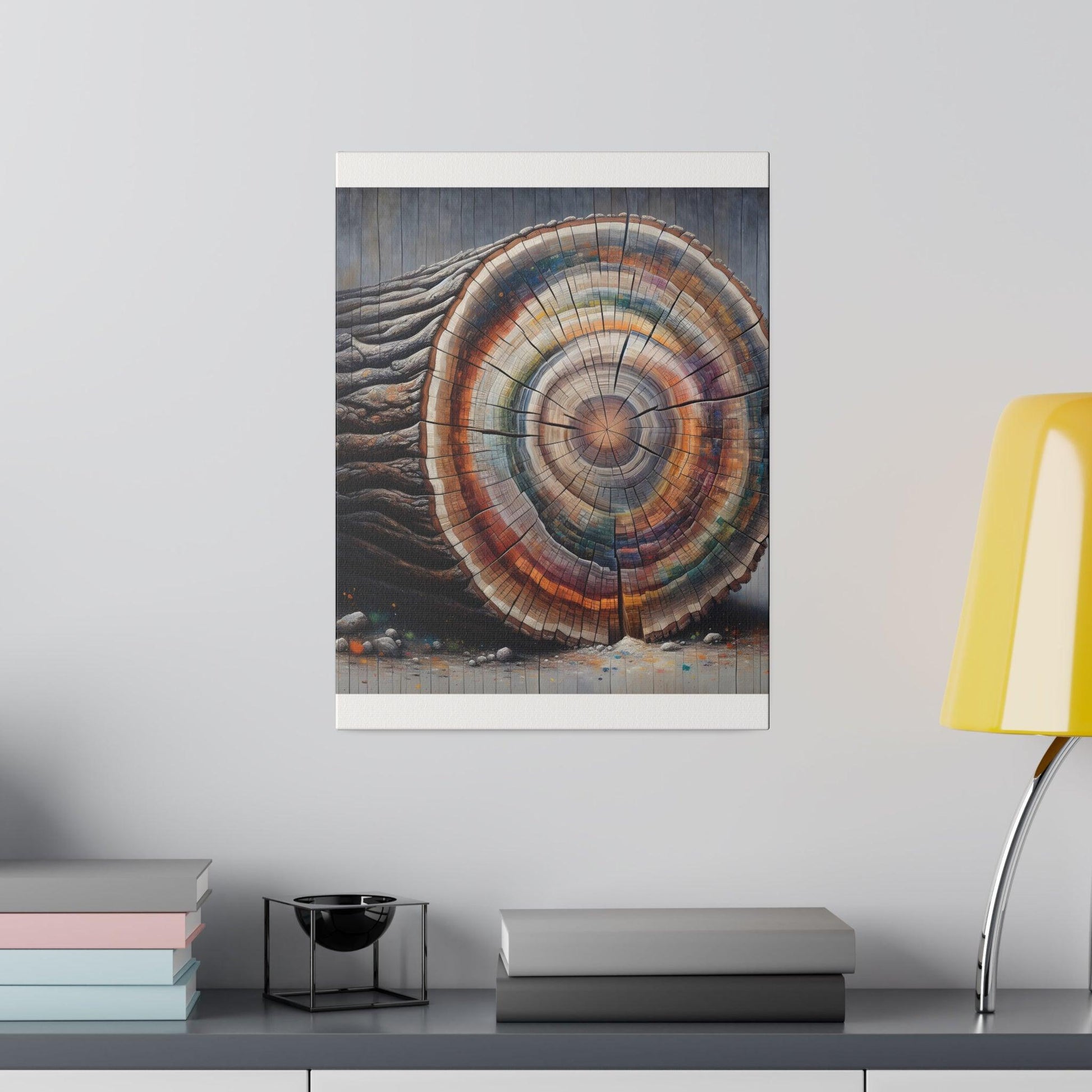 "Arboreal Halo: Tree Ring Canvas Wall Art" - The Alice Gallery