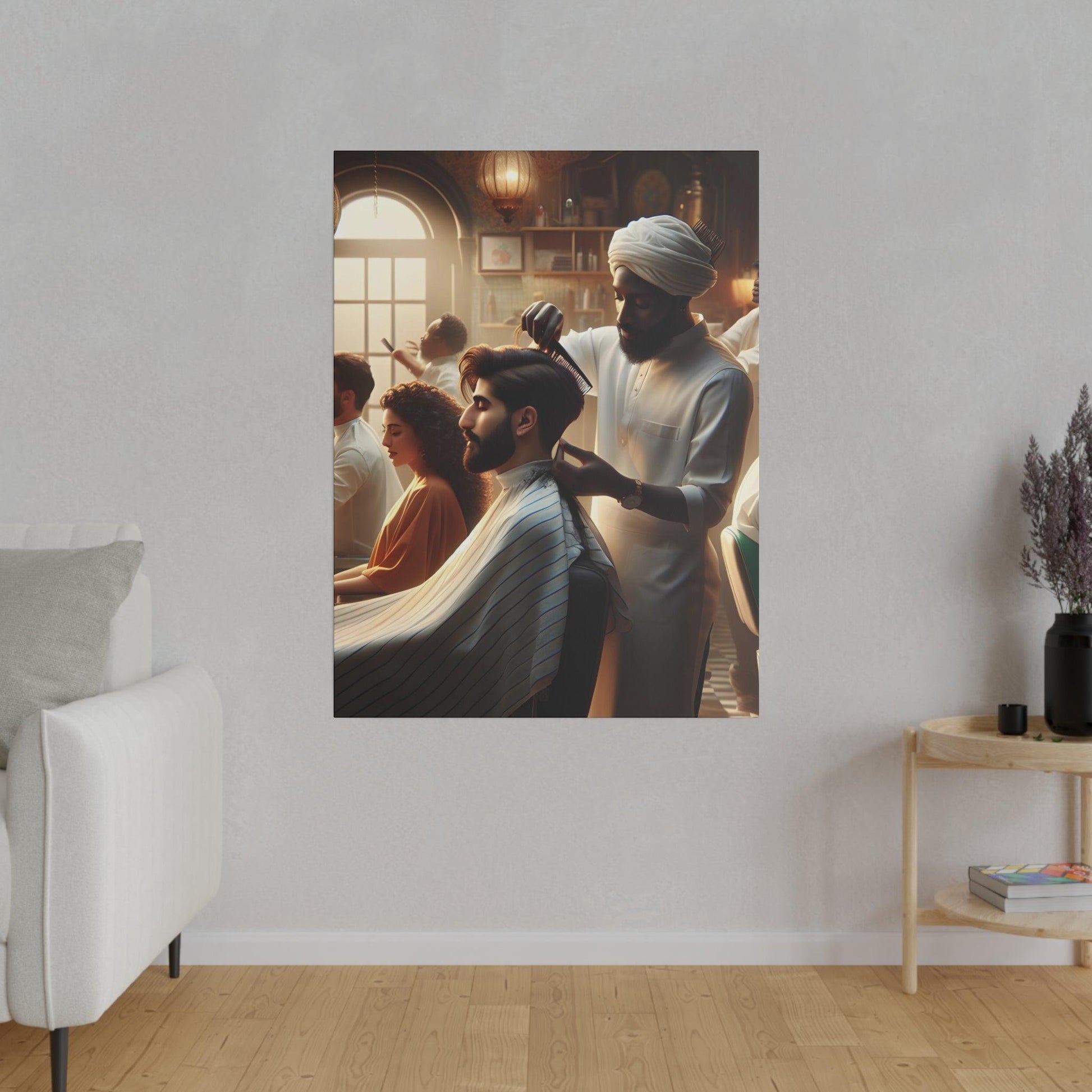"Barber Shop Chronicles: Vintage Canvas Wall Art" - The Alice Gallery
