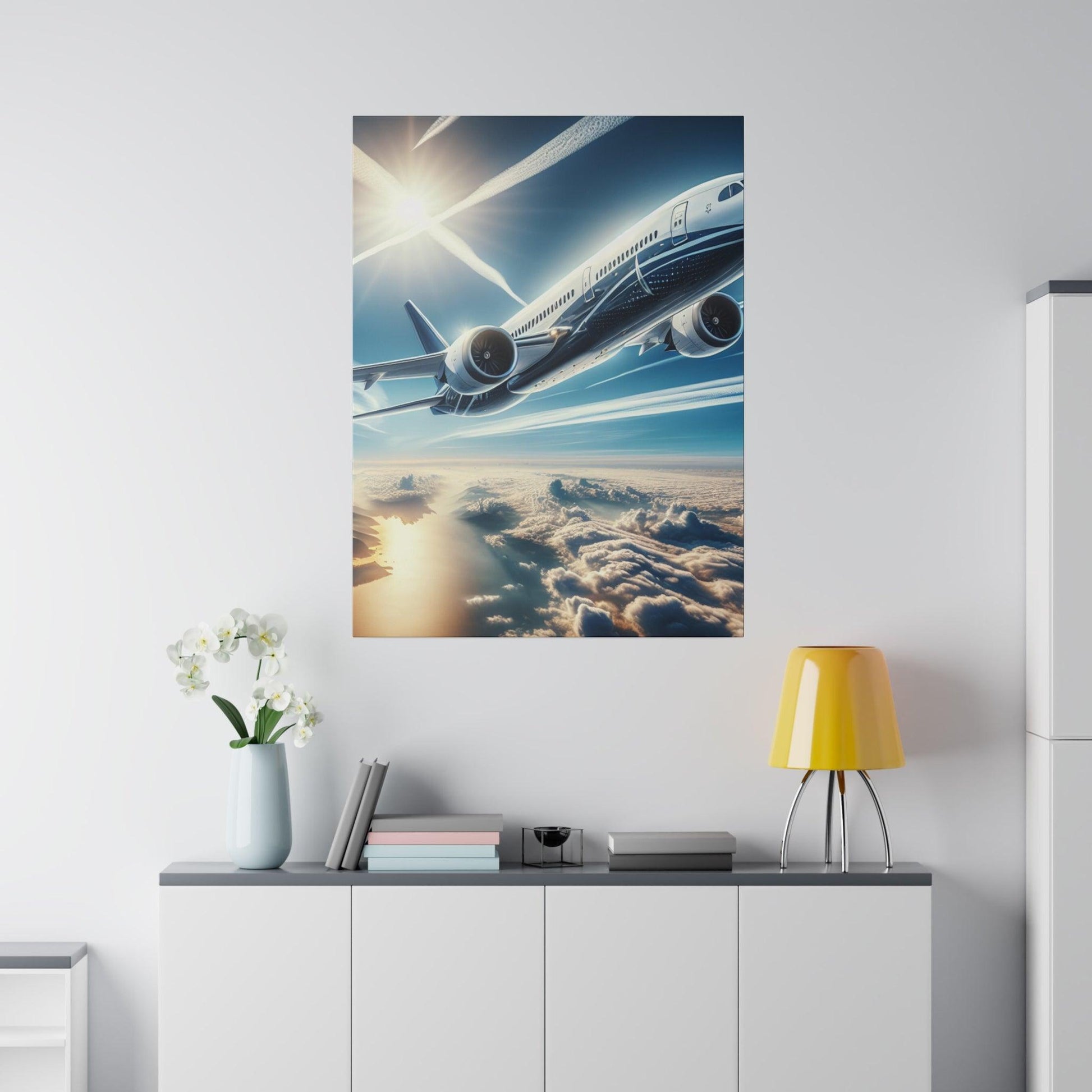 "Skyward Serenity: Airplane Inspired Canvas Wall Art" - The Alice Gallery