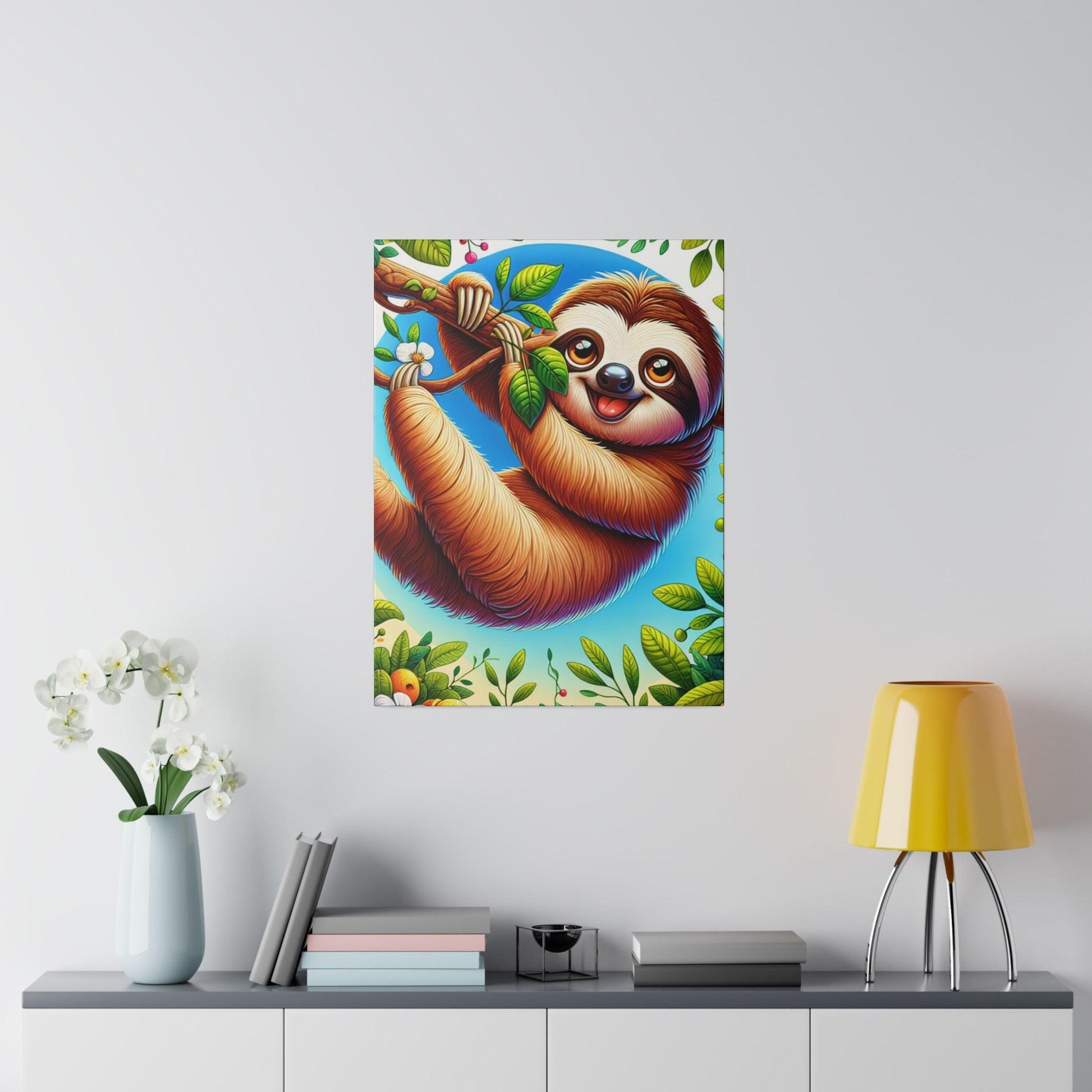 "Slothful Serenity: Blissful Canvas Wall Art" - The Alice Gallery