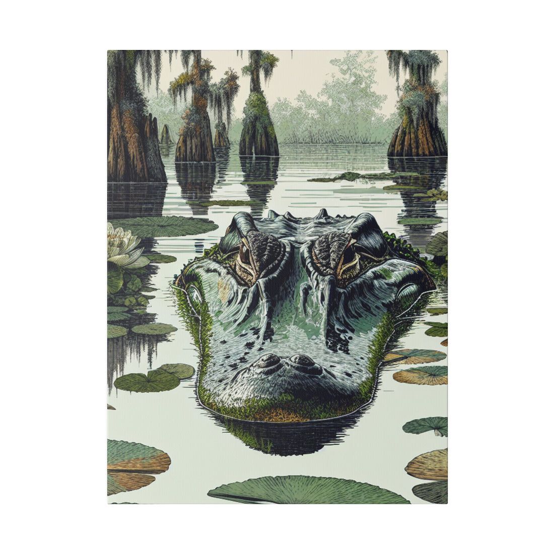 "Swamp Majesty: The Alligator Canvas Wall Art Collection"