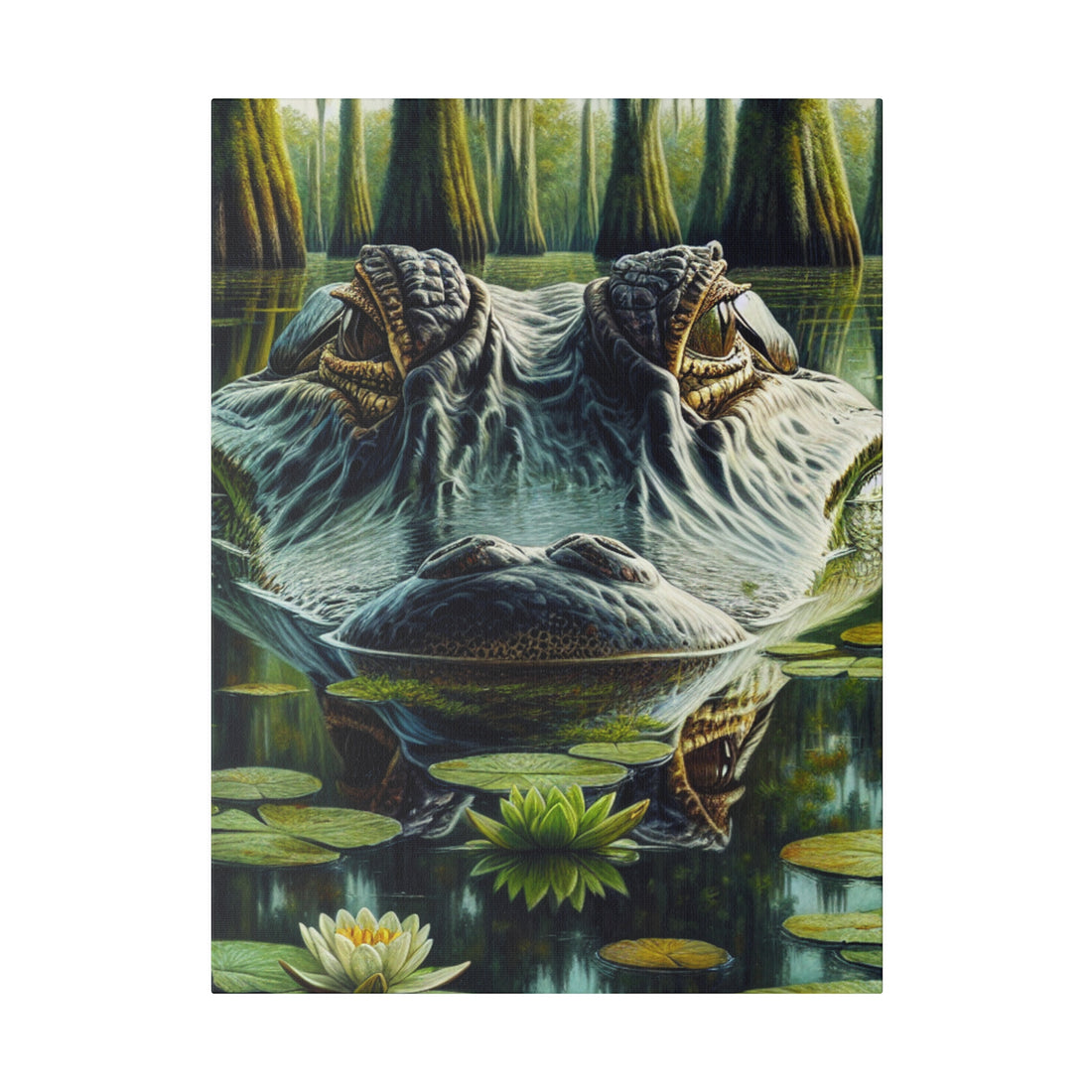"Everglade Elegance: Alligator Canvas Wall Art"