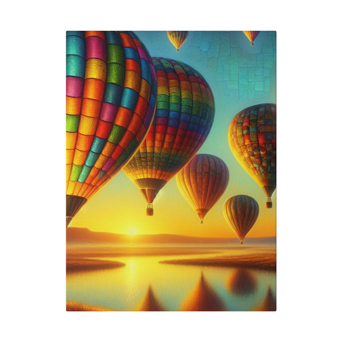 "Skybound Soiree: Hot Air Balloon Captivate Canvas Wall Art" - The Alice Gallery