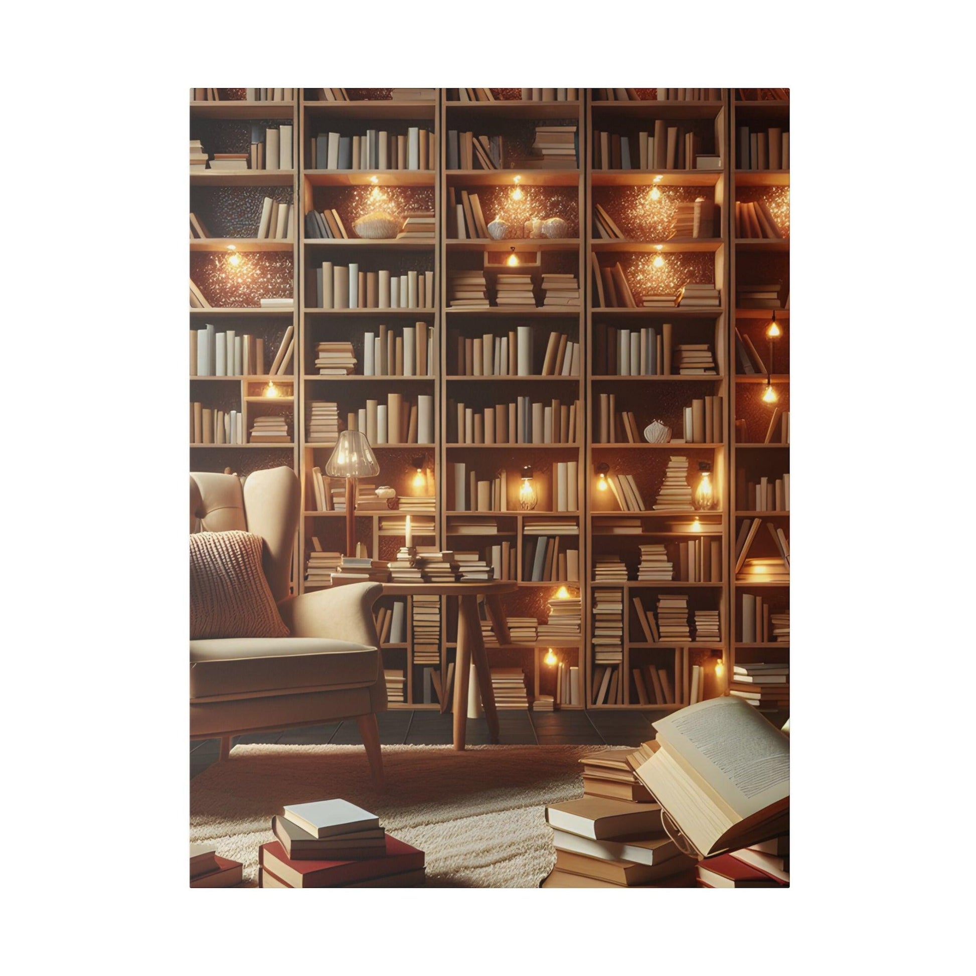 "Booklore Bliss Canvas Wall Art" - The Alice Gallery