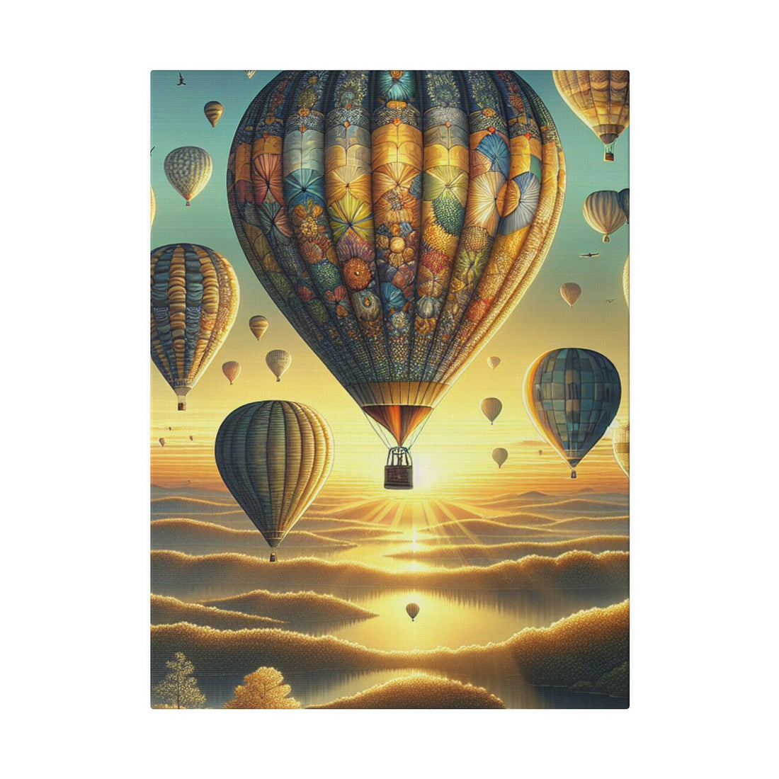 "Skybound Wonders: Hot Air Balloon Canvas Wall Art" - The Alice Gallery