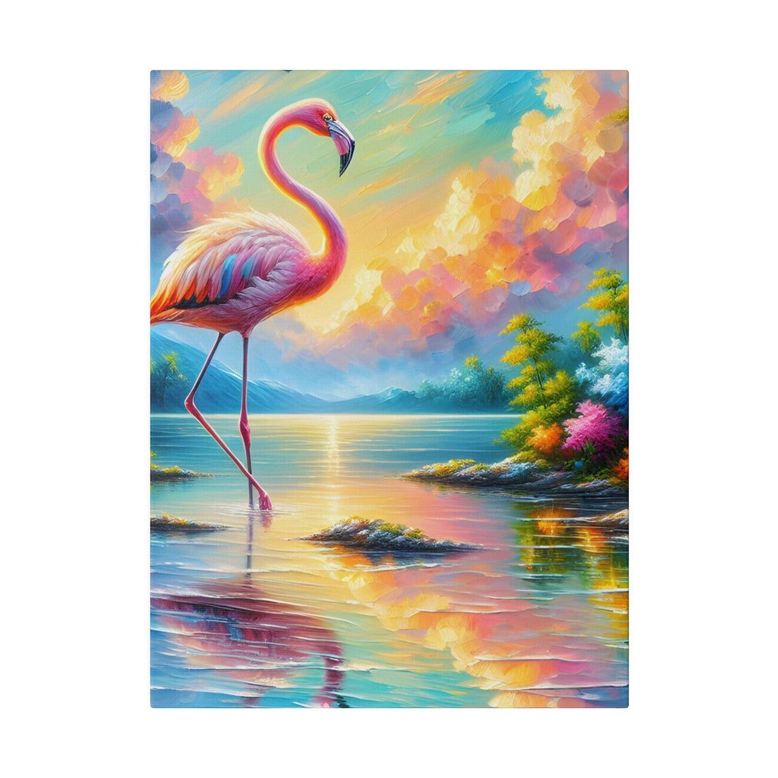 "Flamingo Fantasy Bliss - Canvas Wall Art" - The Alice Gallery