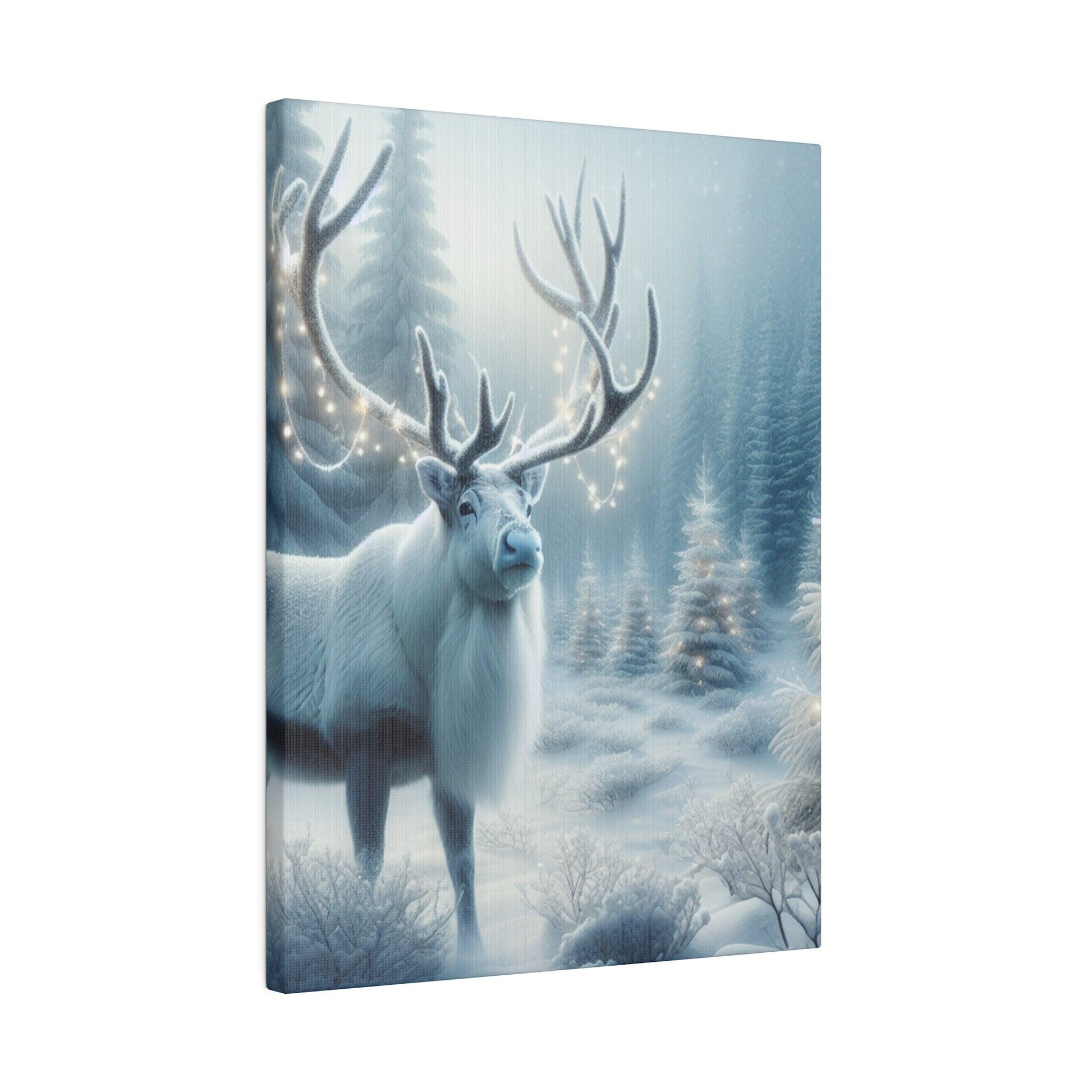 "Mystical Enchantment: Reindeer Wilderness Odyssey Canvas Wall Art" - The Alice Gallery