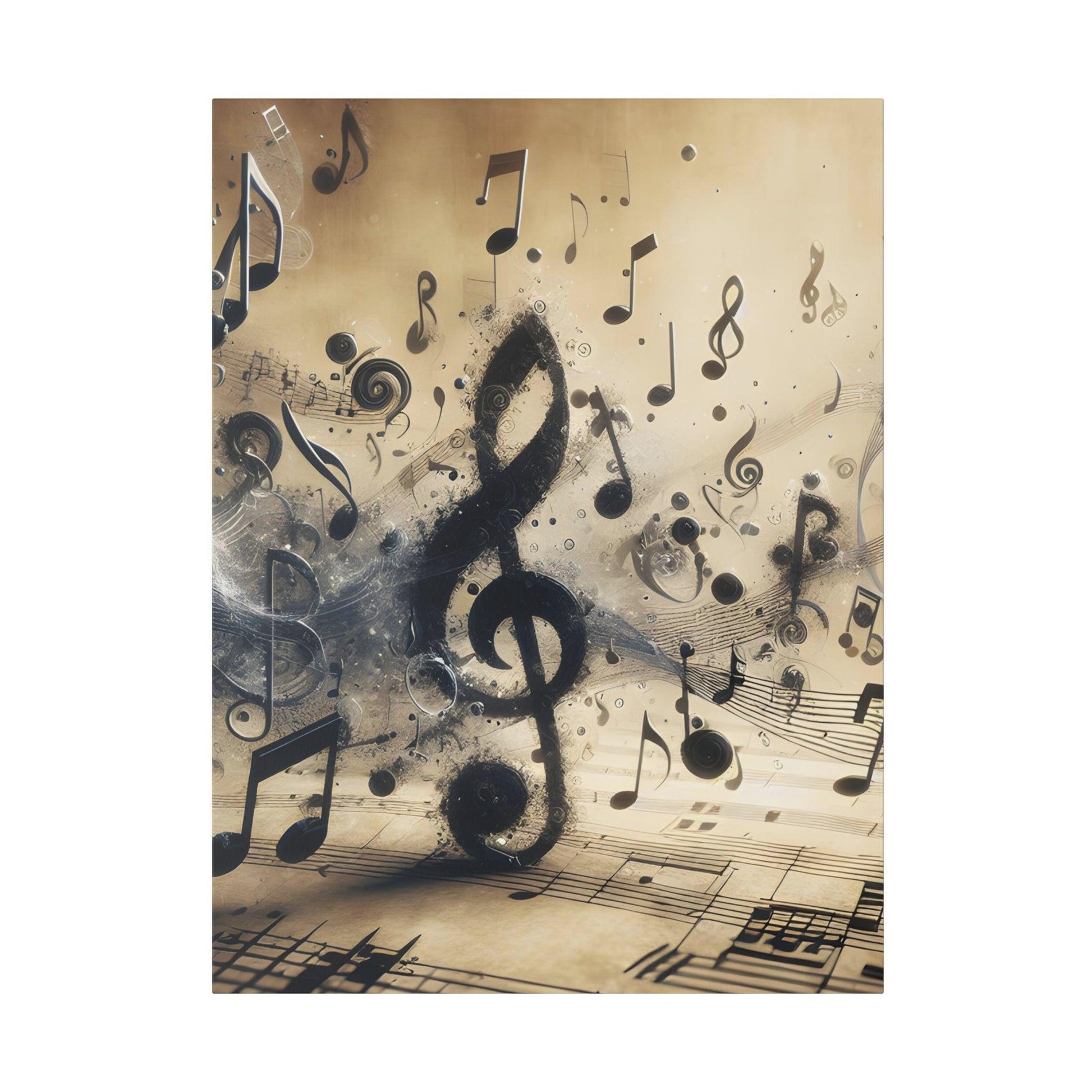 "Symphony Strokes: The Music Note Masterpiece Canvas" - The Alice Gallery