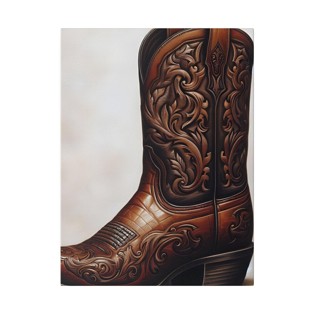 "Rustic Rodeo: Vintage Cowboy Boots Canvas Wall Art" - The Alice Gallery