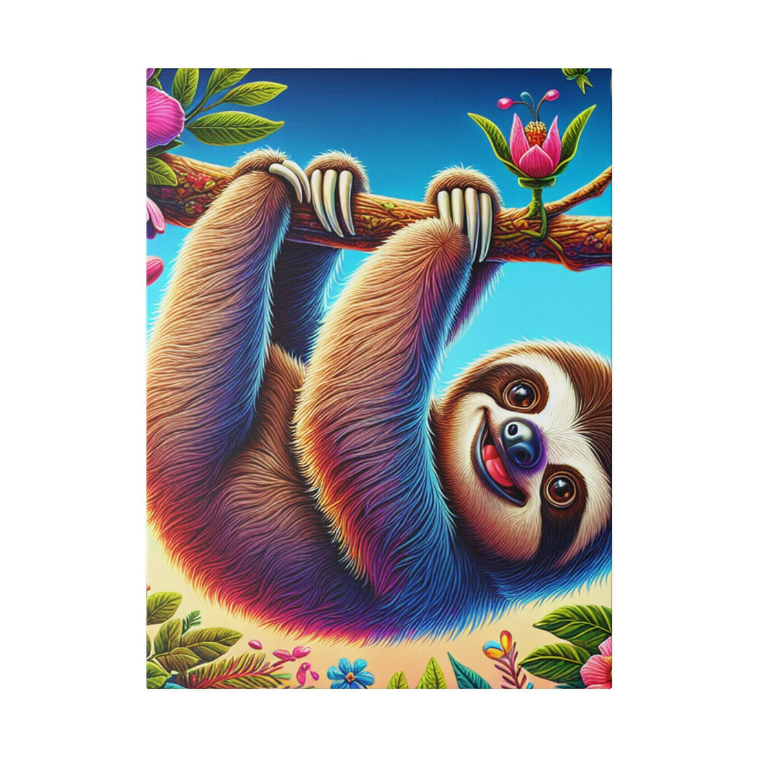 "Serene Sloth Sanctuary: Canvas Wall Art" - The Alice Gallery