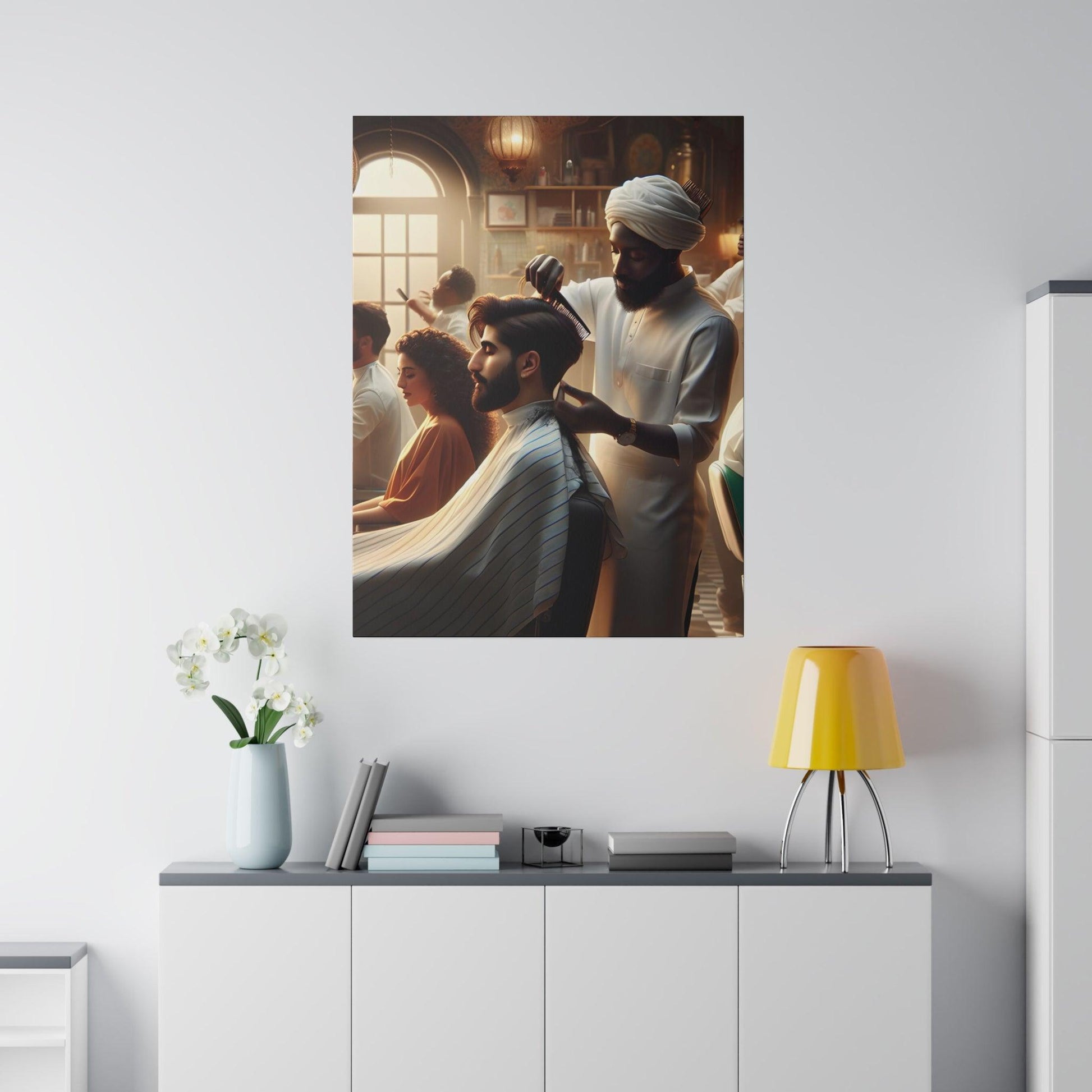 "Barber Shop Chronicles: Vintage Canvas Wall Art" - The Alice Gallery