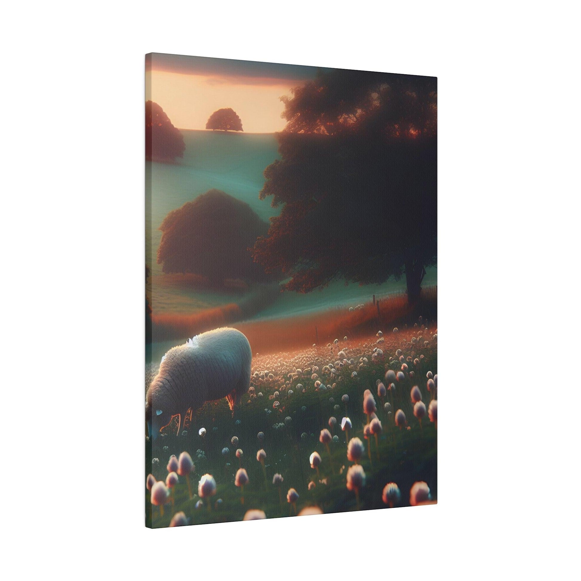 "Whispering Meadows Sheep Canvas Wall Art" - The Alice Gallery