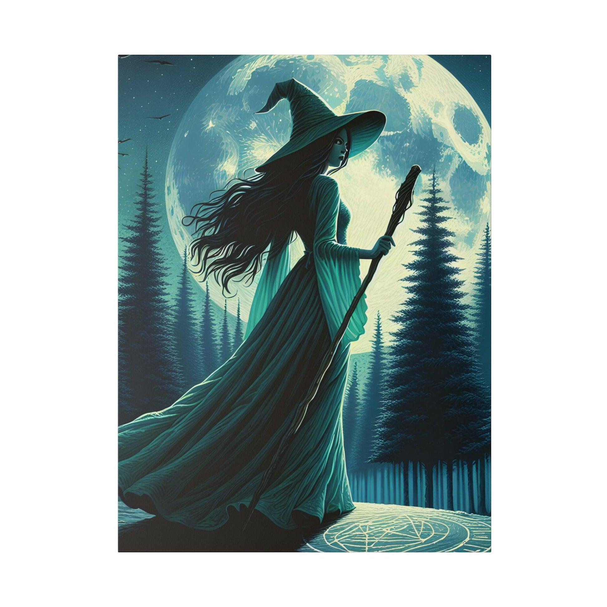 "Mystic Enchantment: A Witch's Canvas Wall Art" - The Alice Gallery