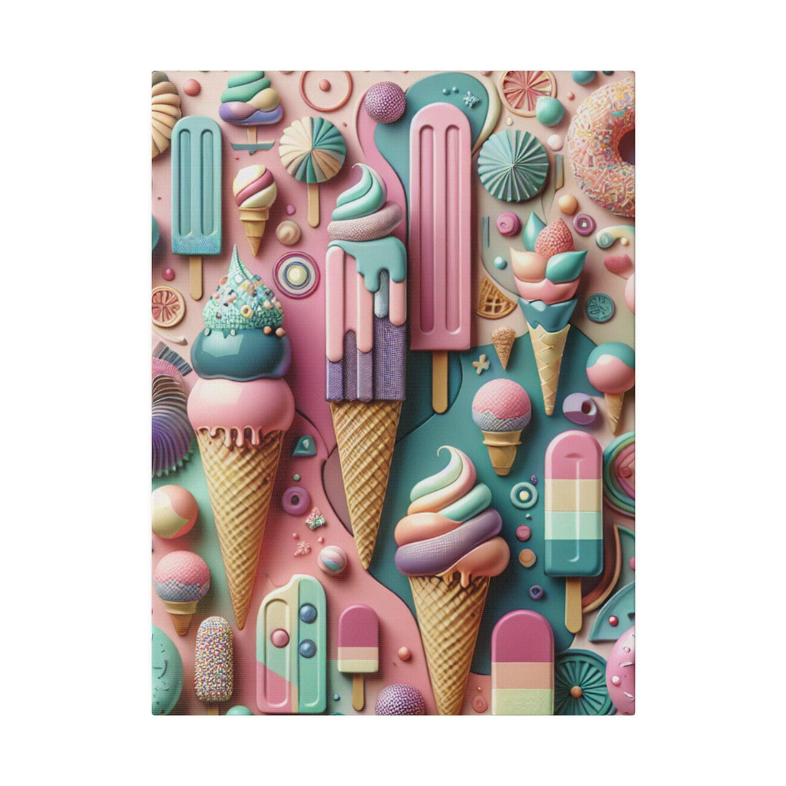"Scoops of Serenity: Ice Cream Inspired Canvas Wall Art" - The Alice Gallery
