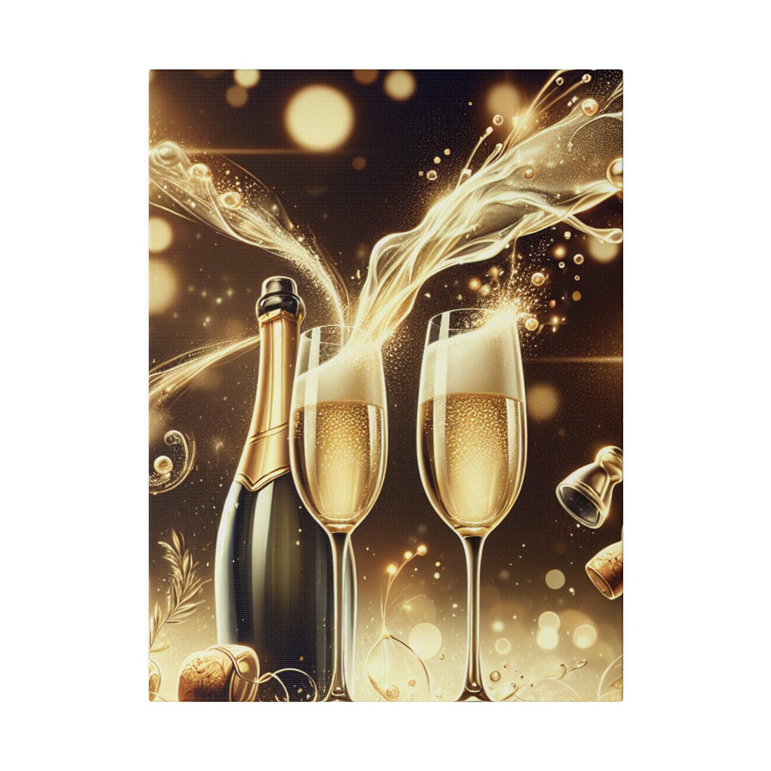 "Champagne Cheers Canvas Elegance" - The Alice Gallery