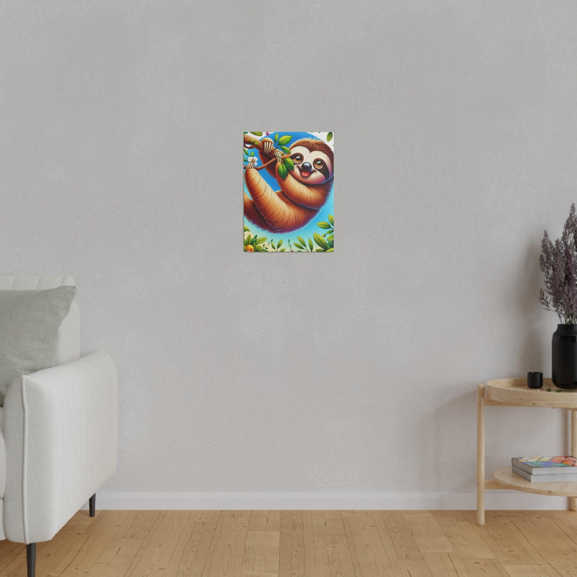 "Slothful Serenity: Blissful Canvas Wall Art" - The Alice Gallery