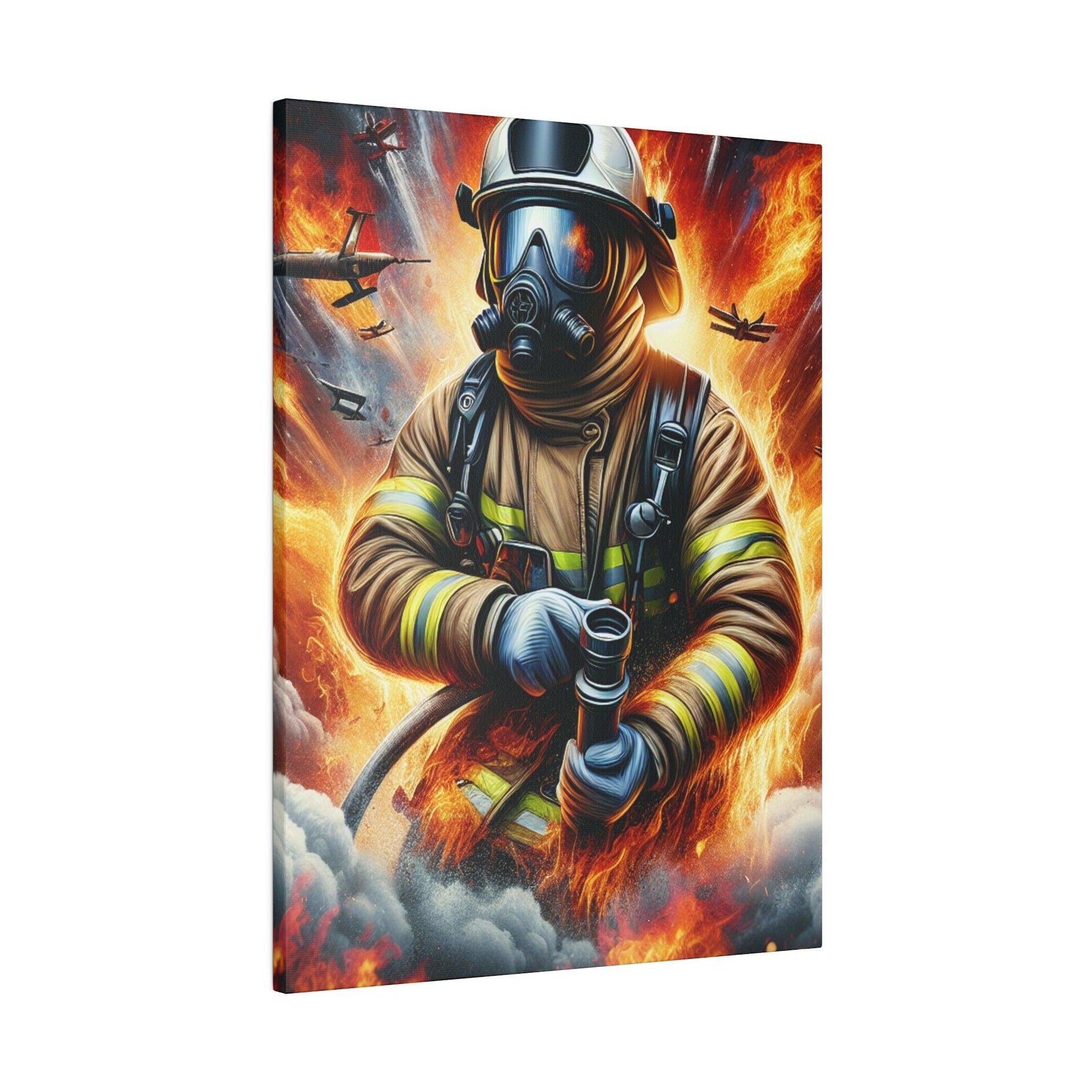 "Brave Ignite: Firefighter's Saga Canvas Wall Art" - Canvas - The Alice Gallery