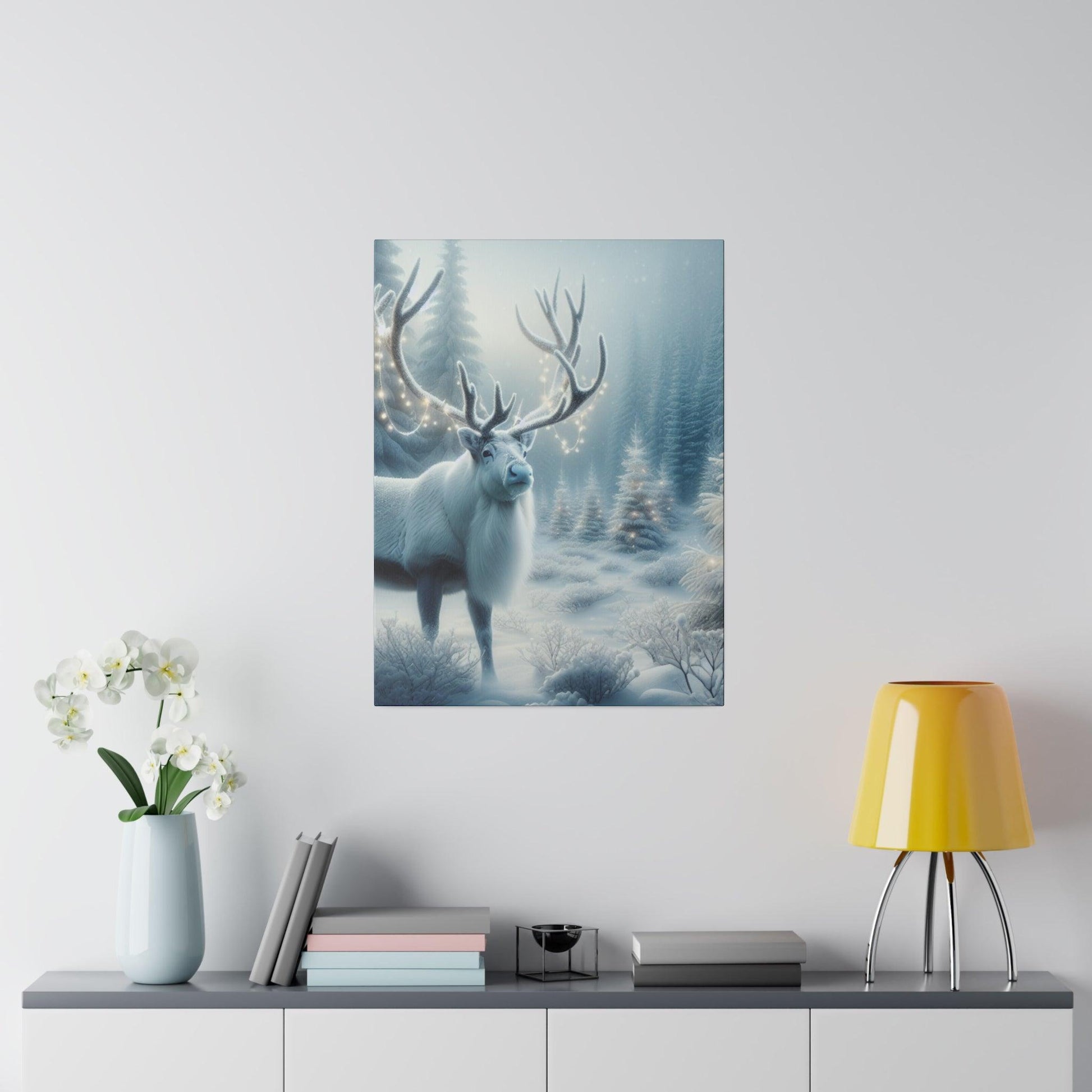 "Mystical Enchantment: Reindeer Wilderness Odyssey Canvas Wall Art" - The Alice Gallery