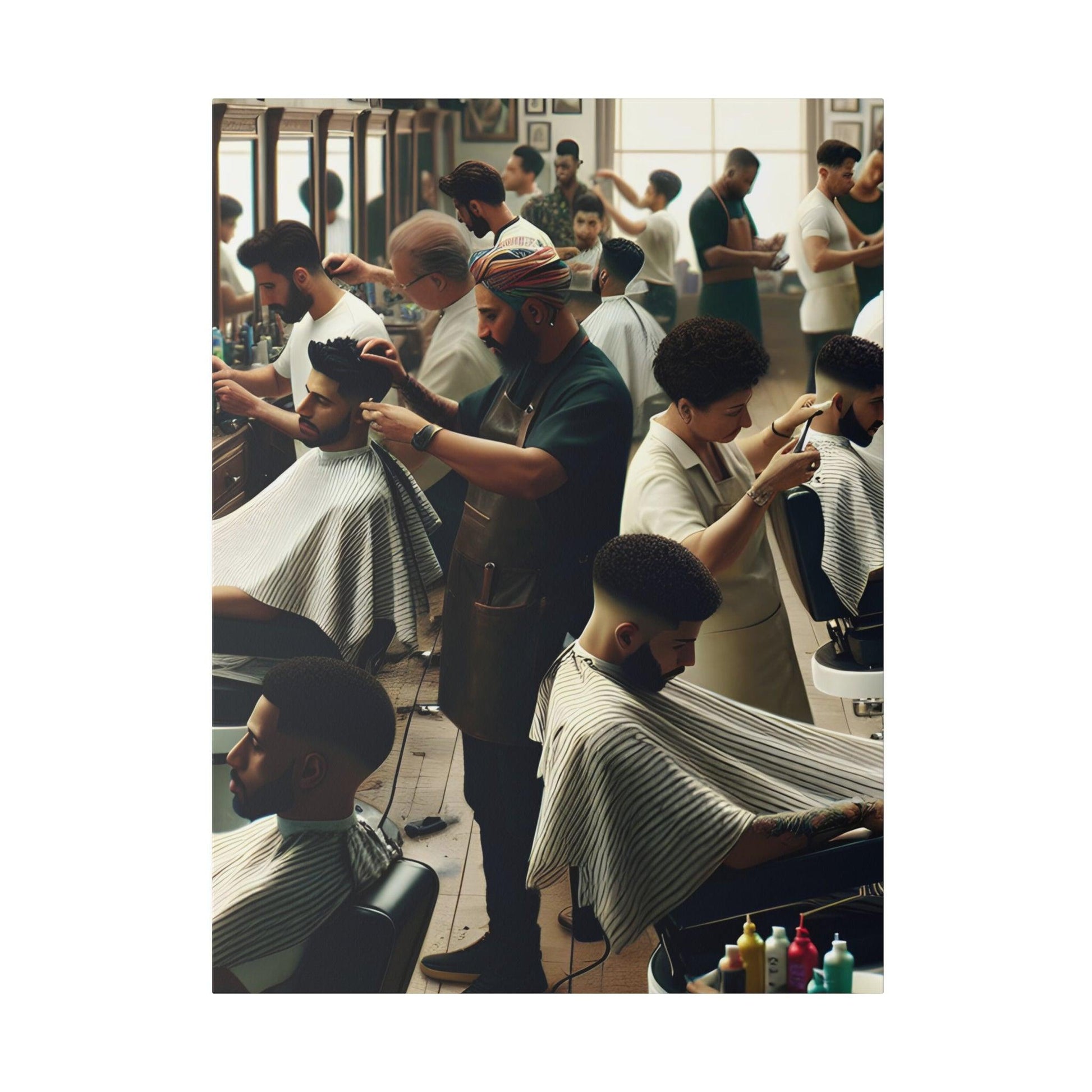 "Barber Shop Chronicles: Timeless Canvas Wall Art" - The Alice Gallery