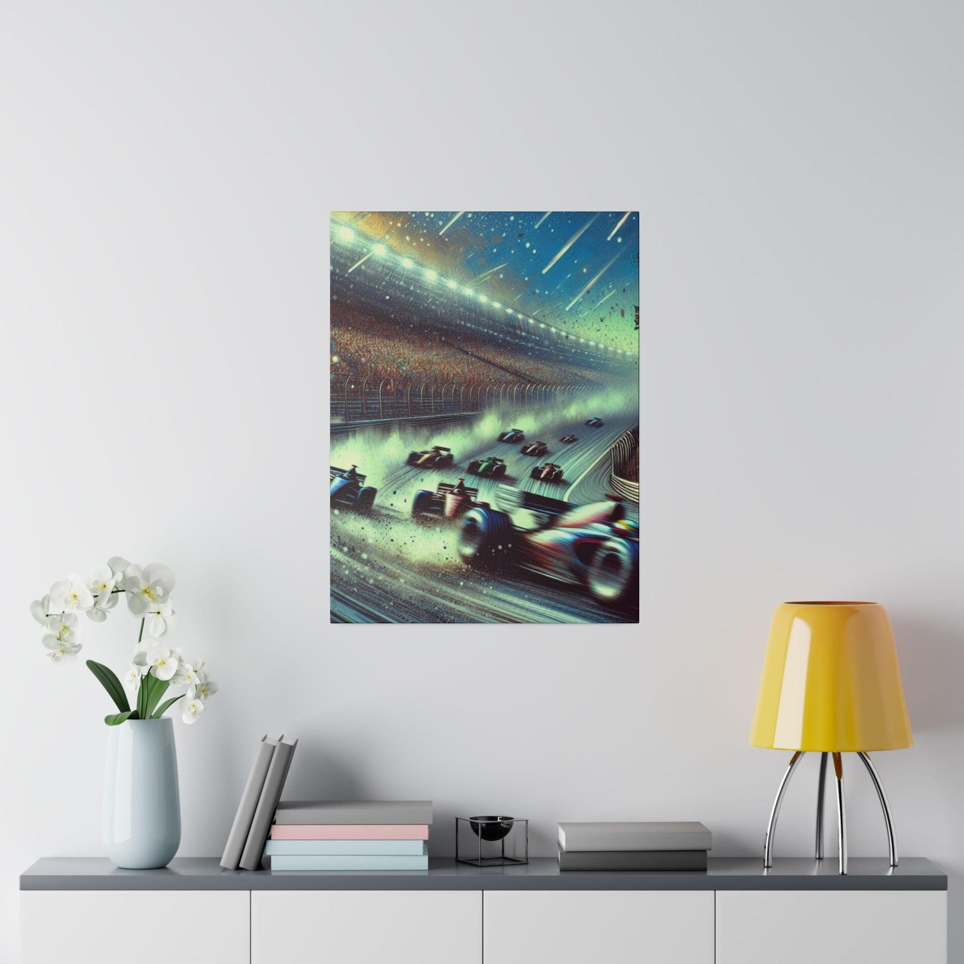 "Revved Rendezvous: Race Track Canvas Wall Art" - The Alice Gallery