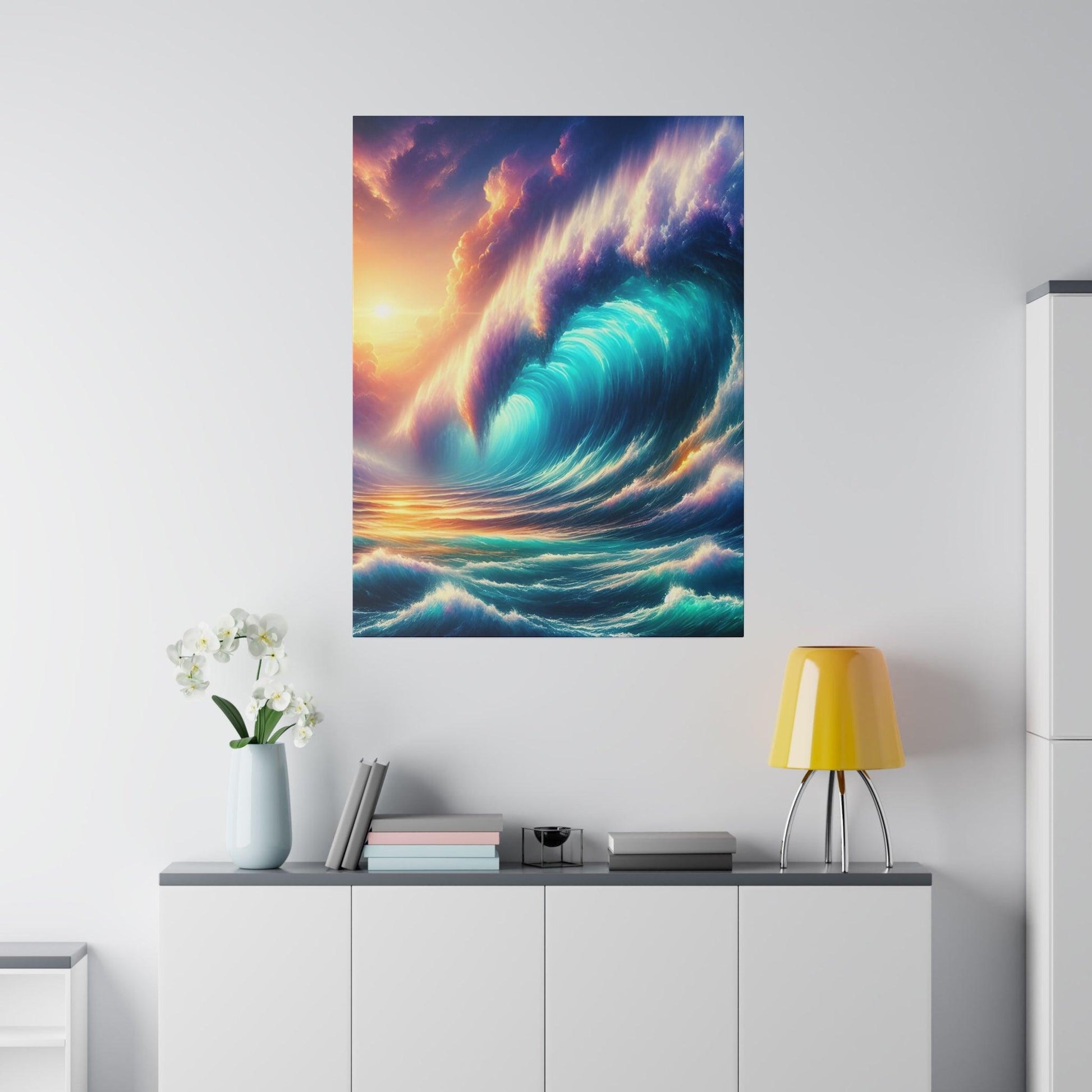"Ocean Whisper: Majestic Wave Canvas Wall Art" - The Alice Gallery