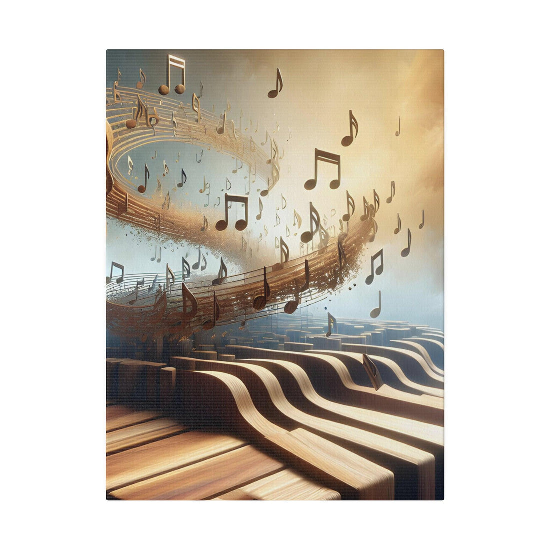 "Melodic Harmony - Music Note Canvas Wall Art" - The Alice Gallery