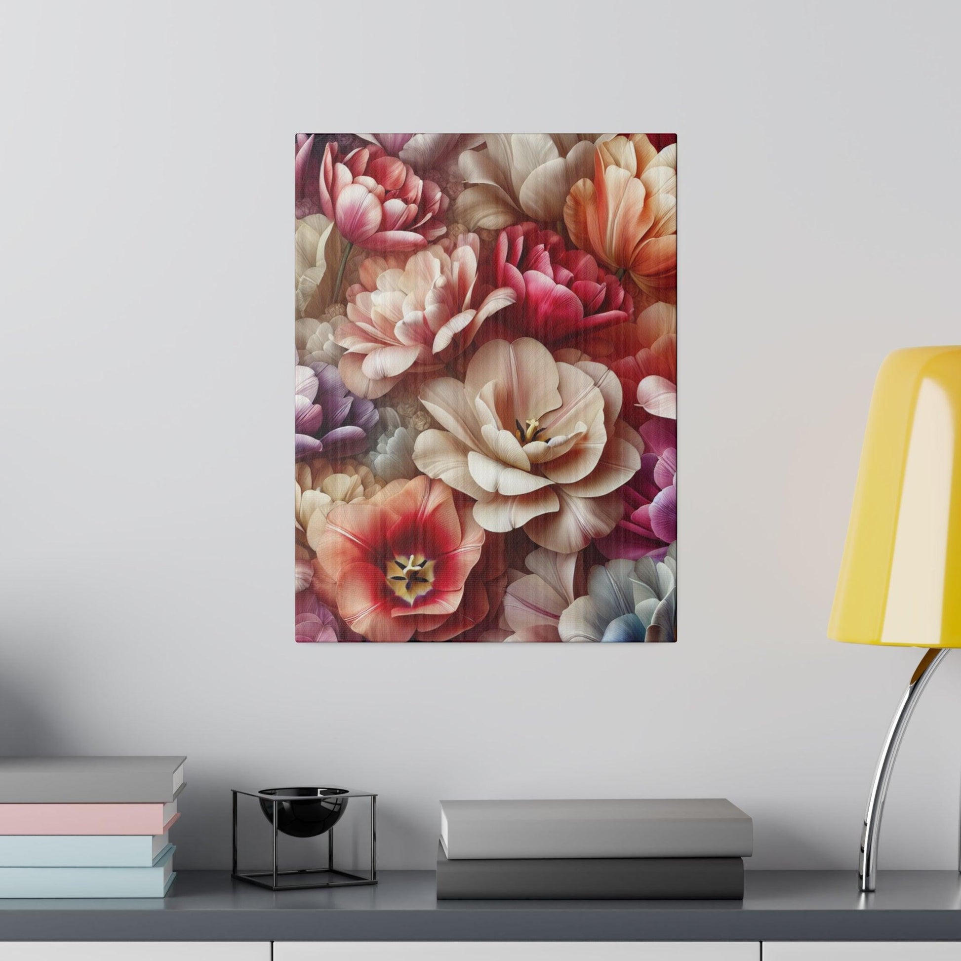 "Whispering Tulips: Abstract Canvas Wall Art" - The Alice Gallery