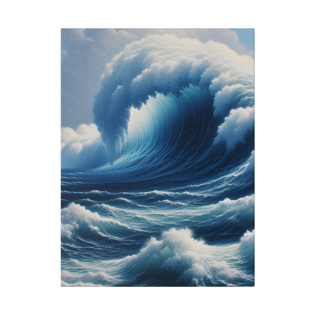 "Ocean Whispers: Majestic Wave Canvas Wall Art" - The Alice Gallery