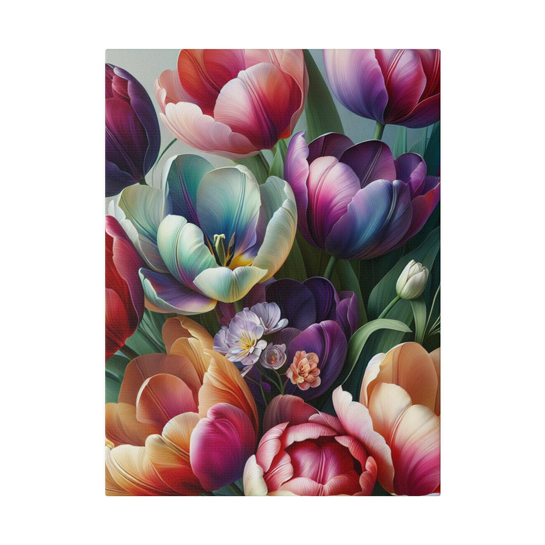 "Vibrant Solitude: A Tulip's Journey Canvas Wall Art" - The Alice Gallery