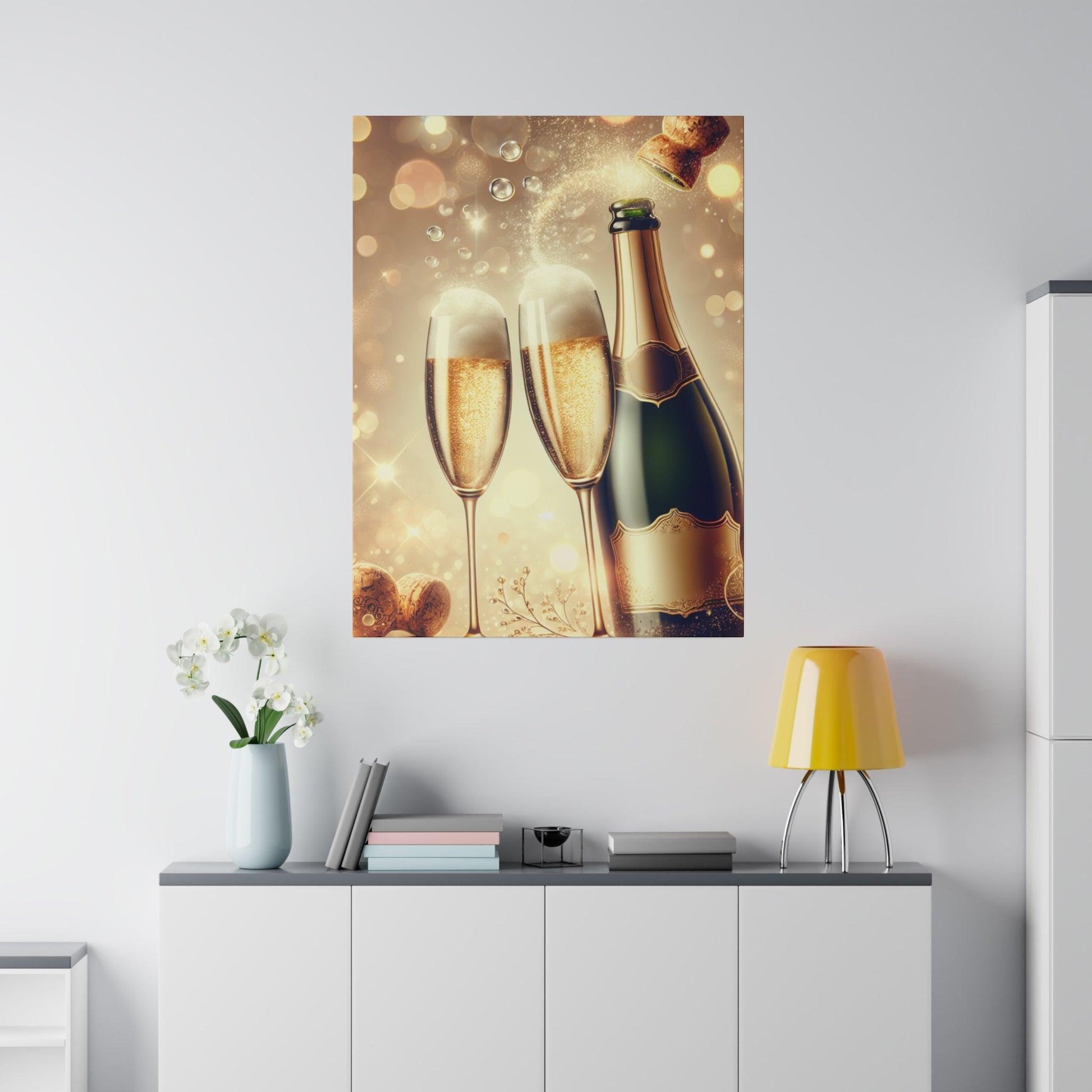 "Effervescence of Elegance: Champagne Canvas Wall Art" - The Alice Gallery