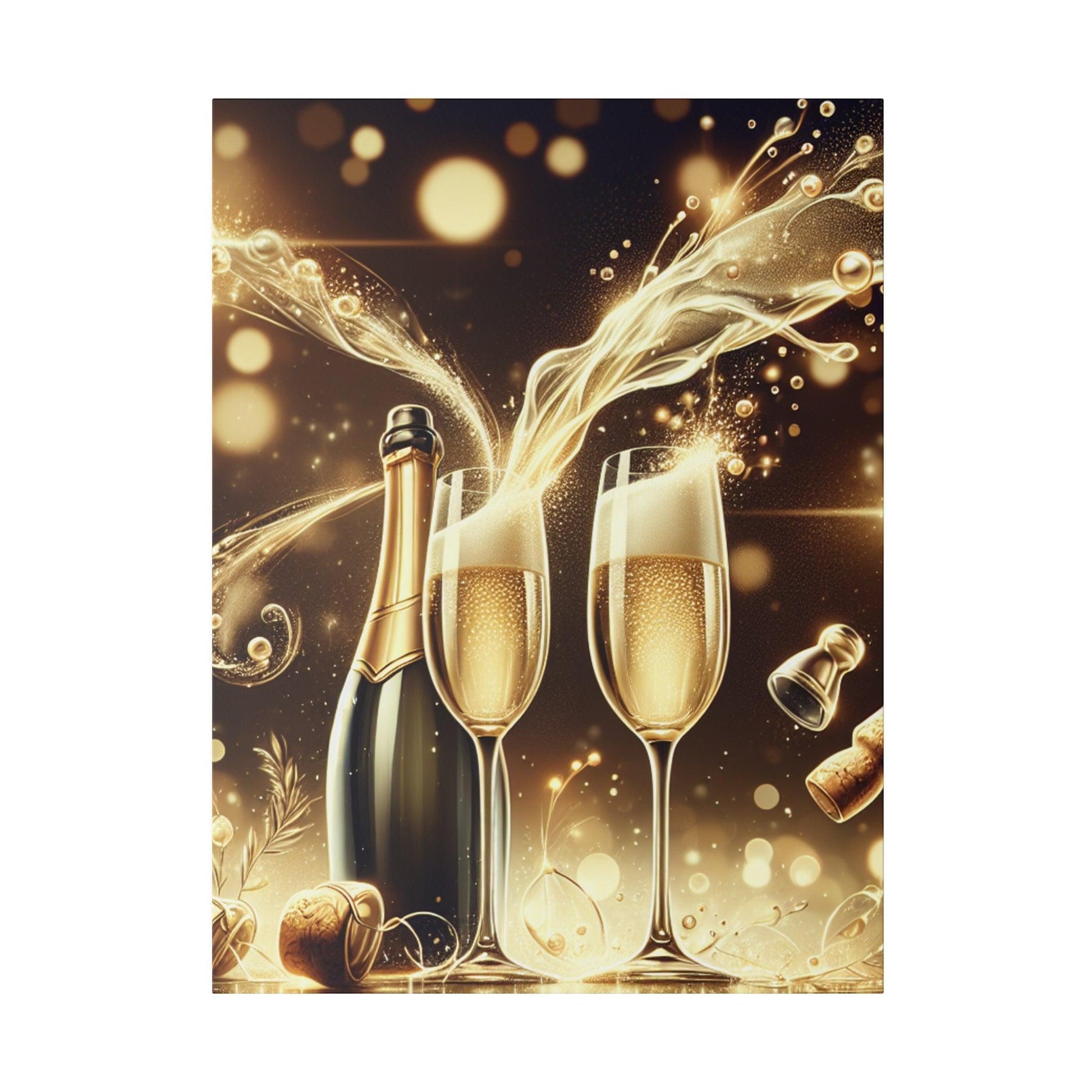 "Champagne Cheers Canvas Elegance" - The Alice Gallery