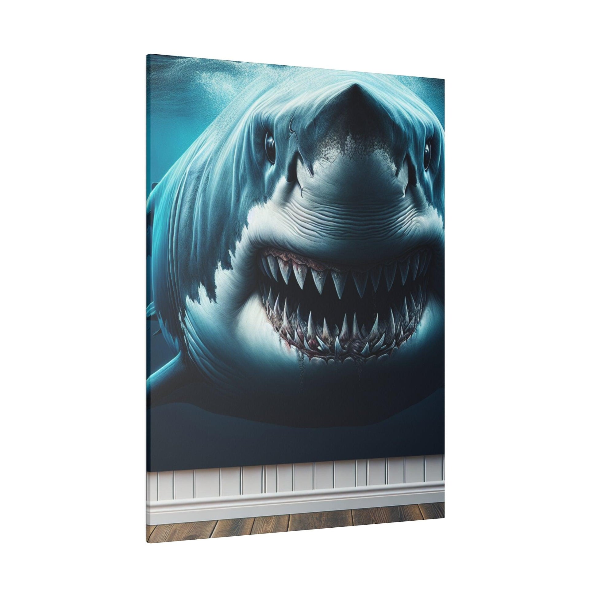 "Oceanic Majesty: Shark's Harmony Canvas Wall Art" - The Alice Gallery