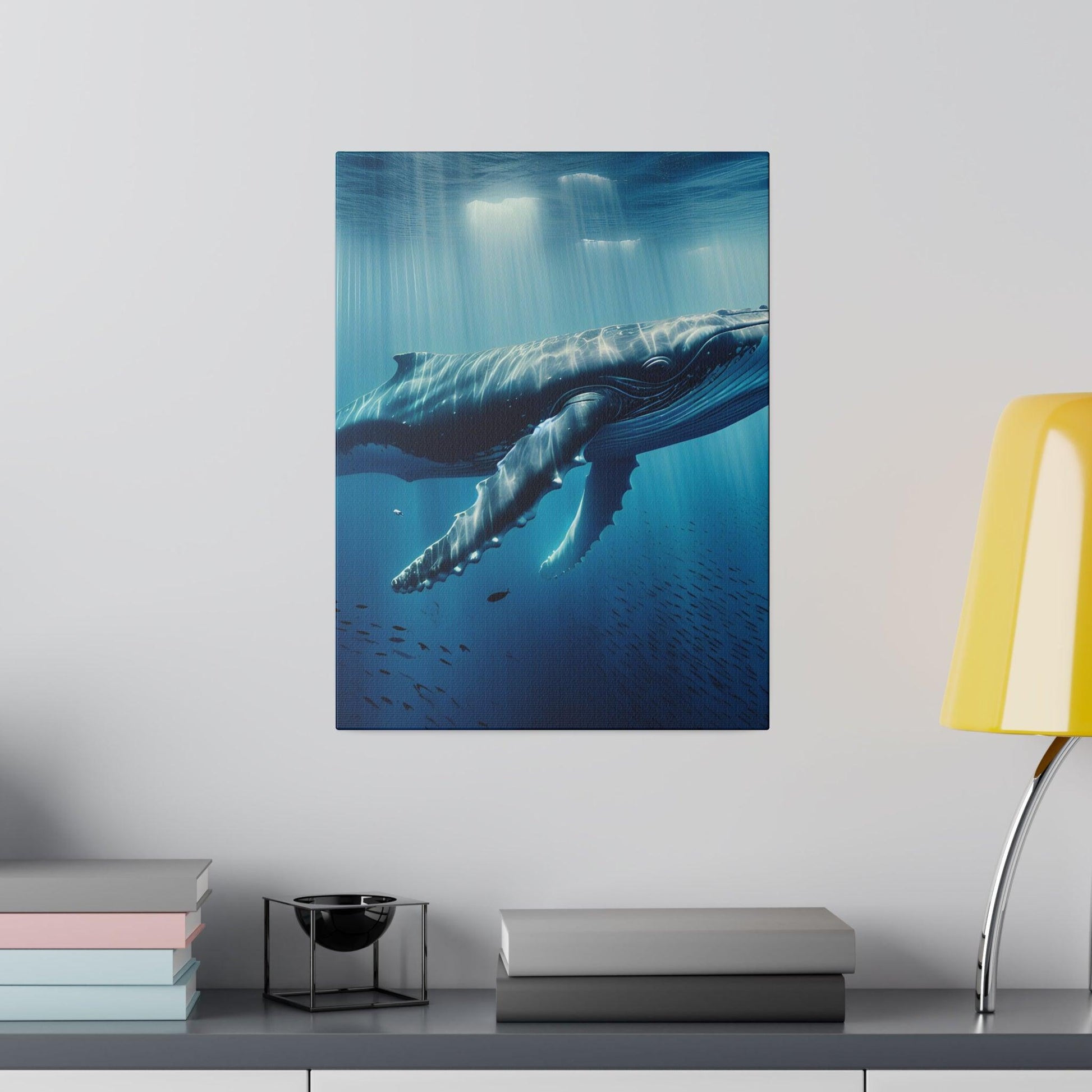 "Whale's Whisper - Tranquil Seascape Canvas Wall Art" - The Alice Gallery