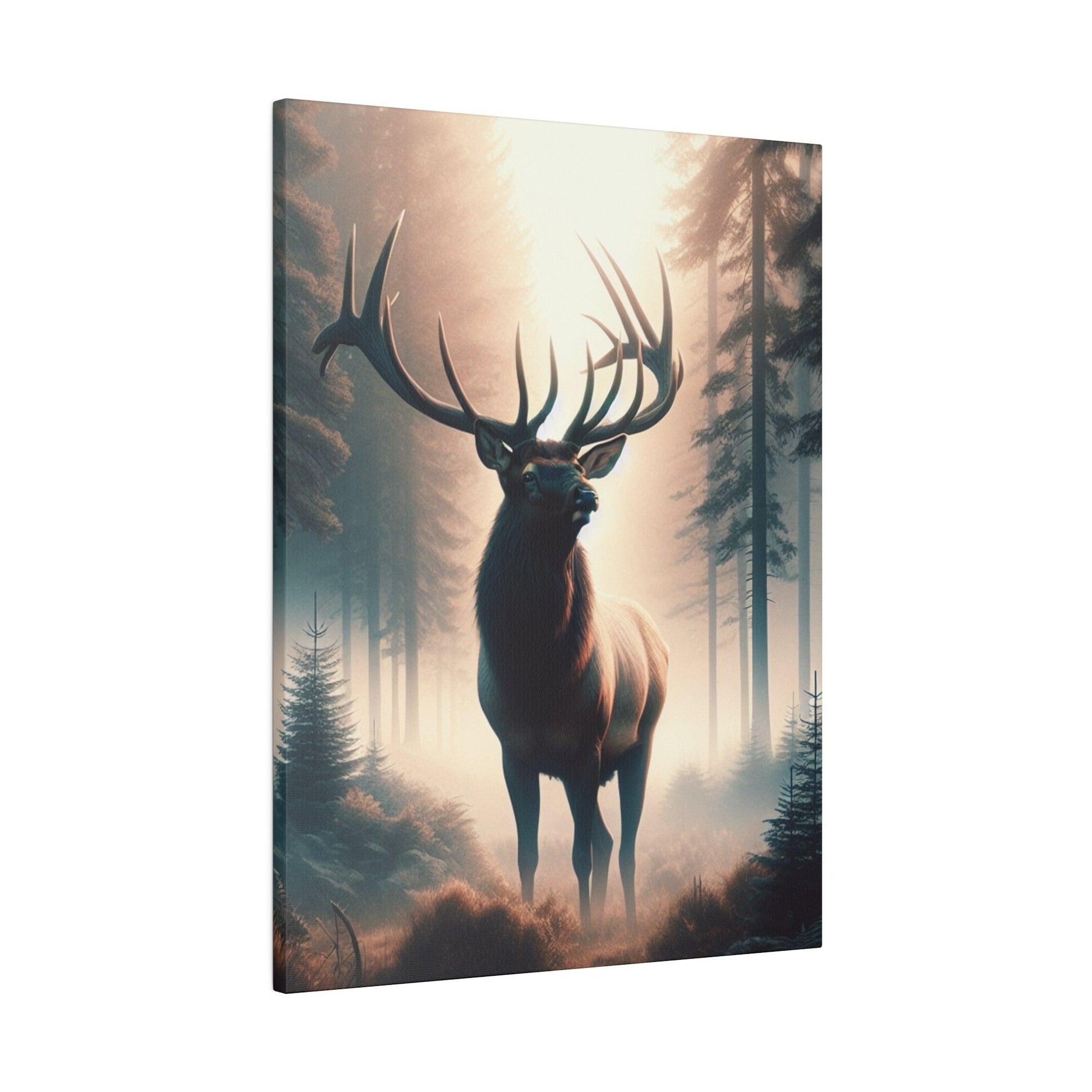 "Elk Echoes: Majestic Wilderness Canvas Wall Art" - The Alice Gallery