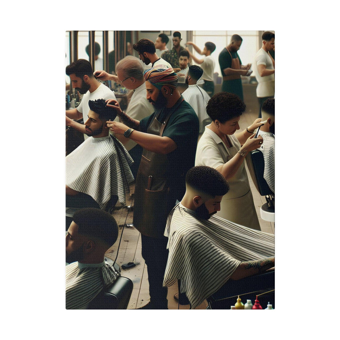 "Barber Shop Chronicles: Timeless Canvas Wall Art" - The Alice Gallery