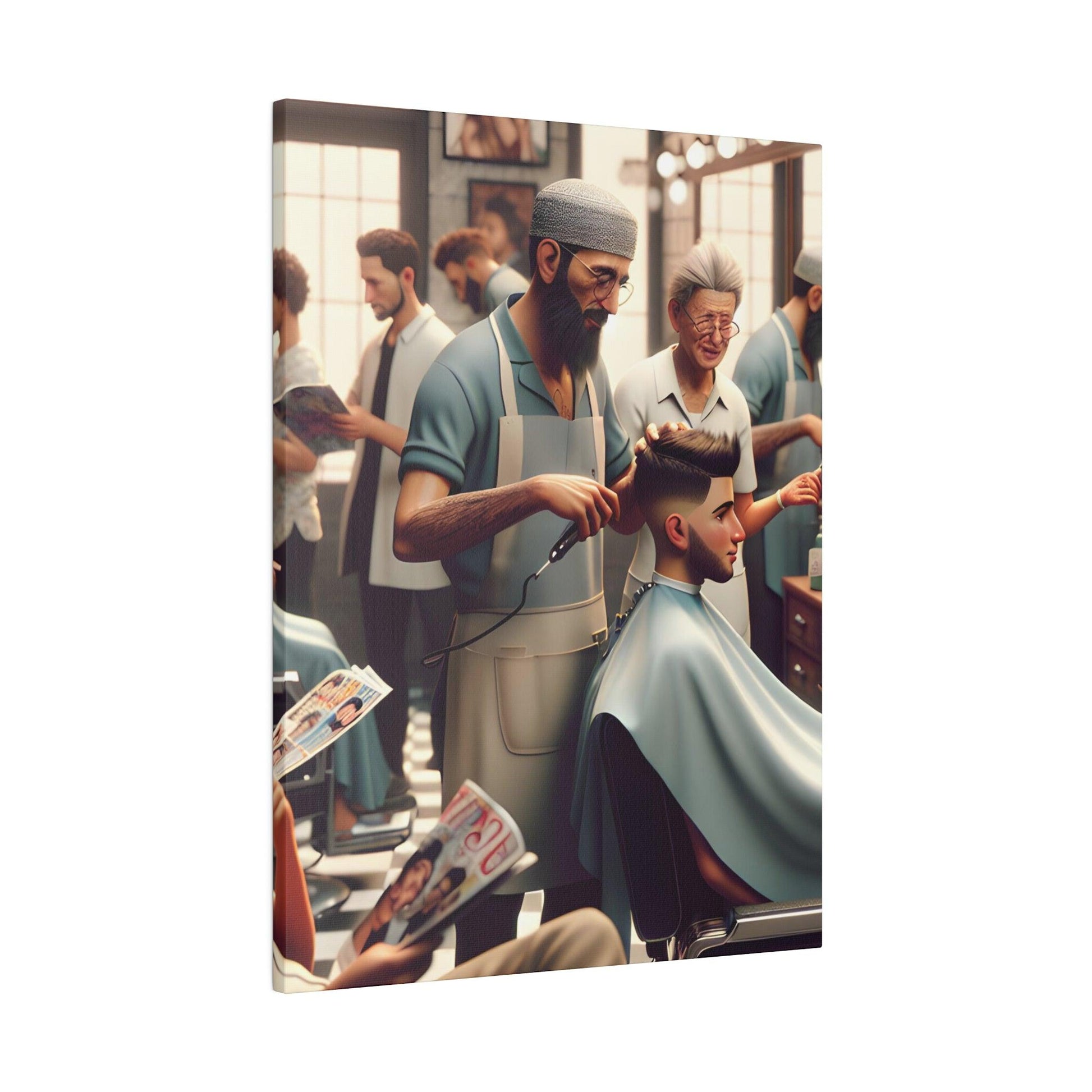 "Cutting Edge Charm: Barber Shop Canvas Wall Art Collection" - The Alice Gallery