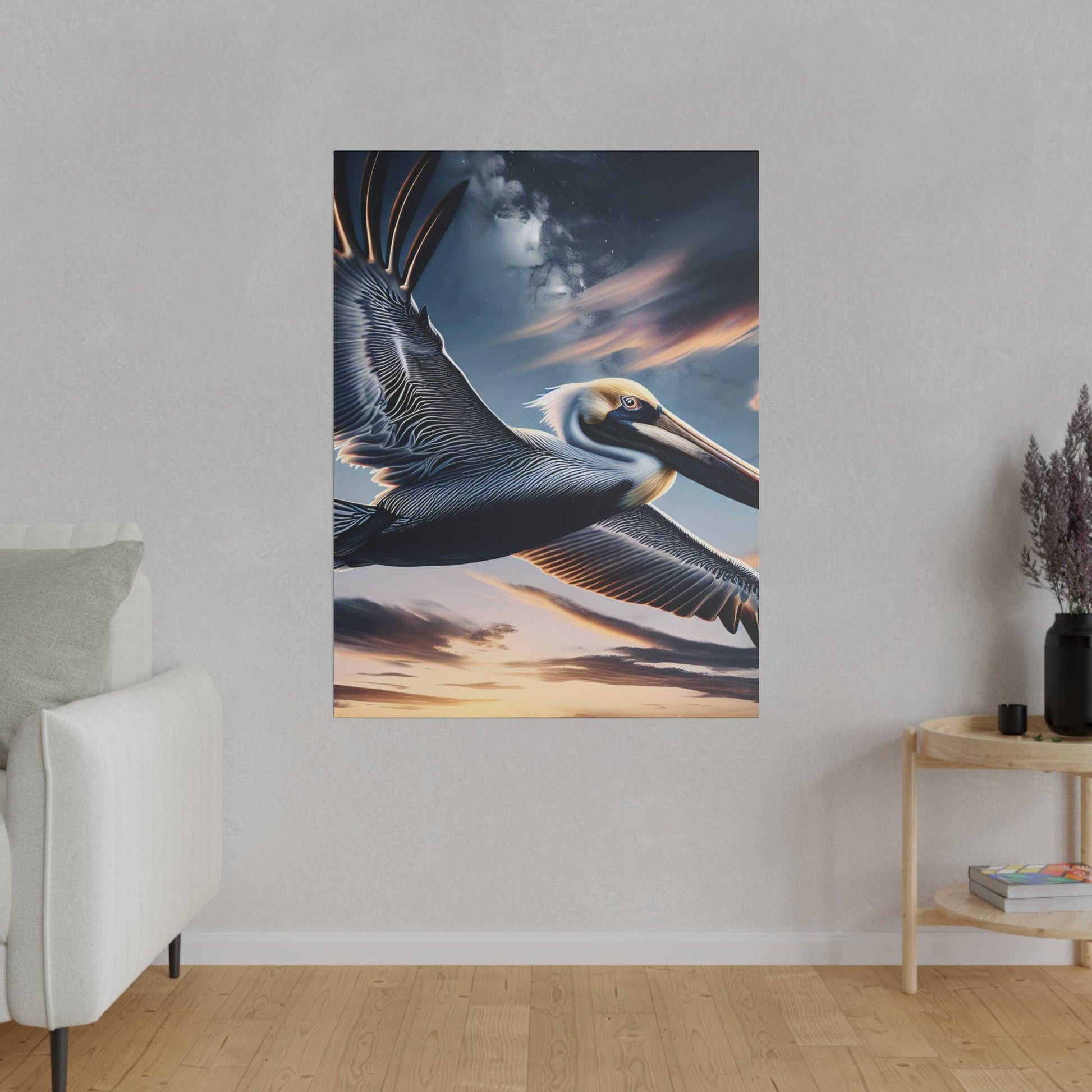 "Pelican Panorama: Captivating Canvas Wall Art" - The Alice Gallery
