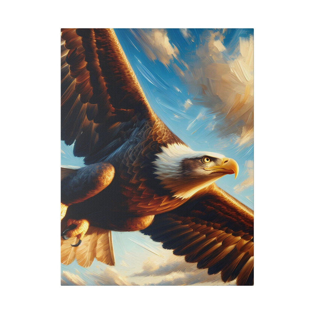 "Eagle's Majesty: Expressive Canvas Wall Art" - The Alice Gallery