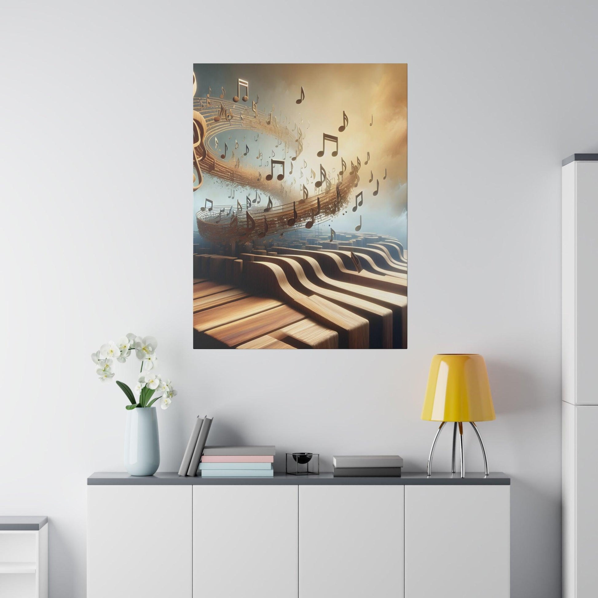 "Melodic Harmony - Music Note Canvas Wall Art" - The Alice Gallery