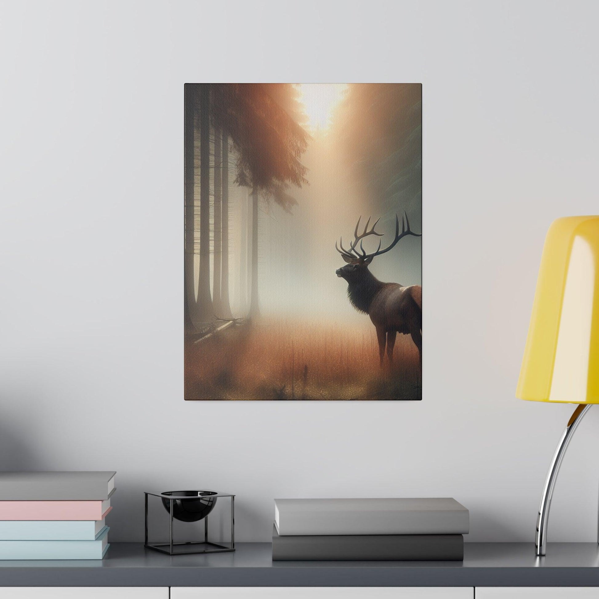 "Elk Enchantment: Majestic Wilderness Canvas Wall Art" - The Alice Gallery