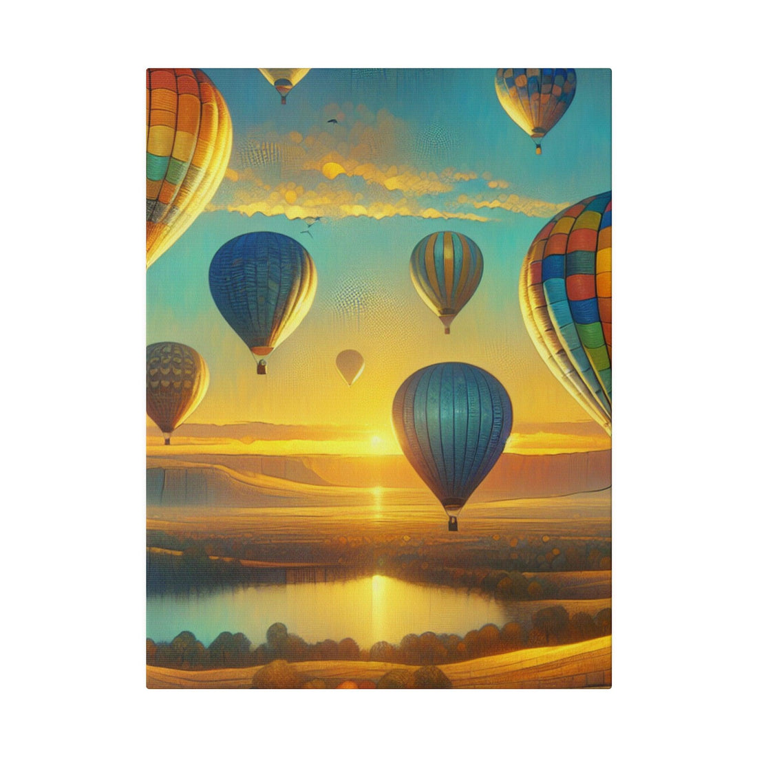 "Skyward Serenity: Hot Air Balloon Canvas Wall Art" - The Alice Gallery